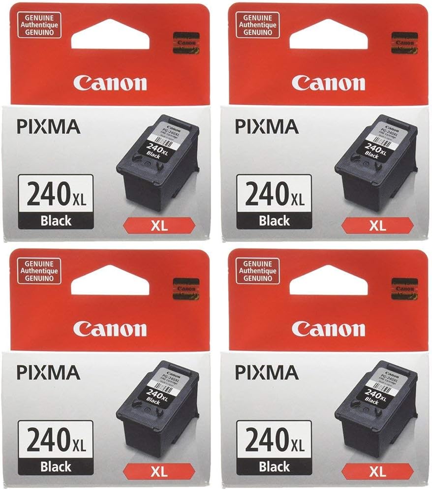 4 X Canon 5206B001 PG-240XL - Extra Large - black - original - ink cartridge - for PIXMA MG2220, MG3122, MG3220, MG3222, MG3520, MG4220, MX392, MX439, MX452, MX459, MX522
