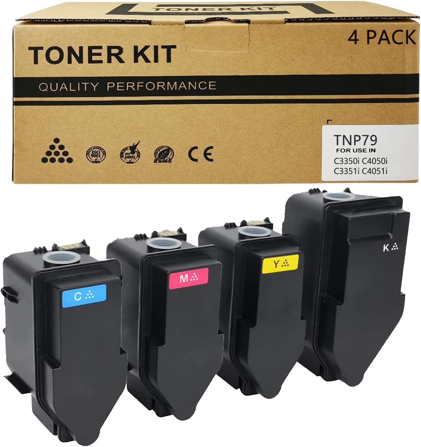 SUPERYILED TNP79 Toner Cartridge Replacement for Konica Minolta TNP79K TNP79Y TNP79M TNP79C Toner Compatible with Konica Minolta Bizhub C3350i C4050i C3351i C4051i Printer Toner 4-Pack