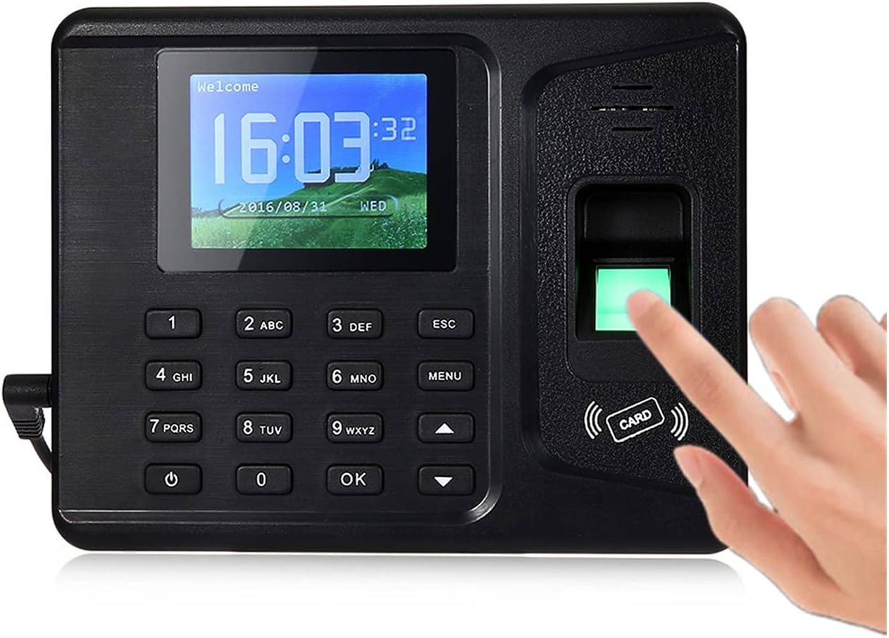 Time Clock Biometric Fingerprint Time Attendance System Clock Recorder Employee Recognition Recording Device Electronic Machine Office Electronics Products,