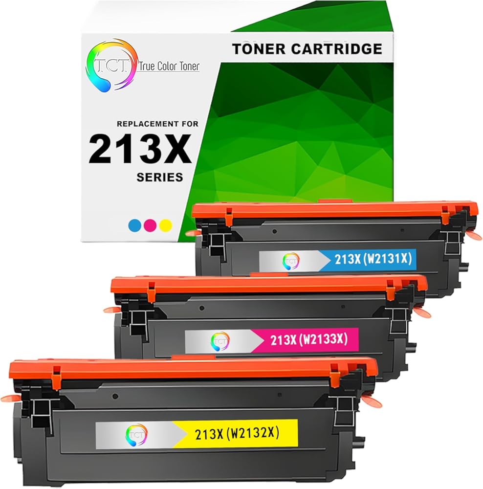 TCT 213X Color Toner Cartridge 3 Pack - Compatible Replacement for HP 213X High Yield Works with HP Color LaserJet Enterprise 5700dn 6700, MFP 5800dn Printers (Cyan Magenta Yellow)