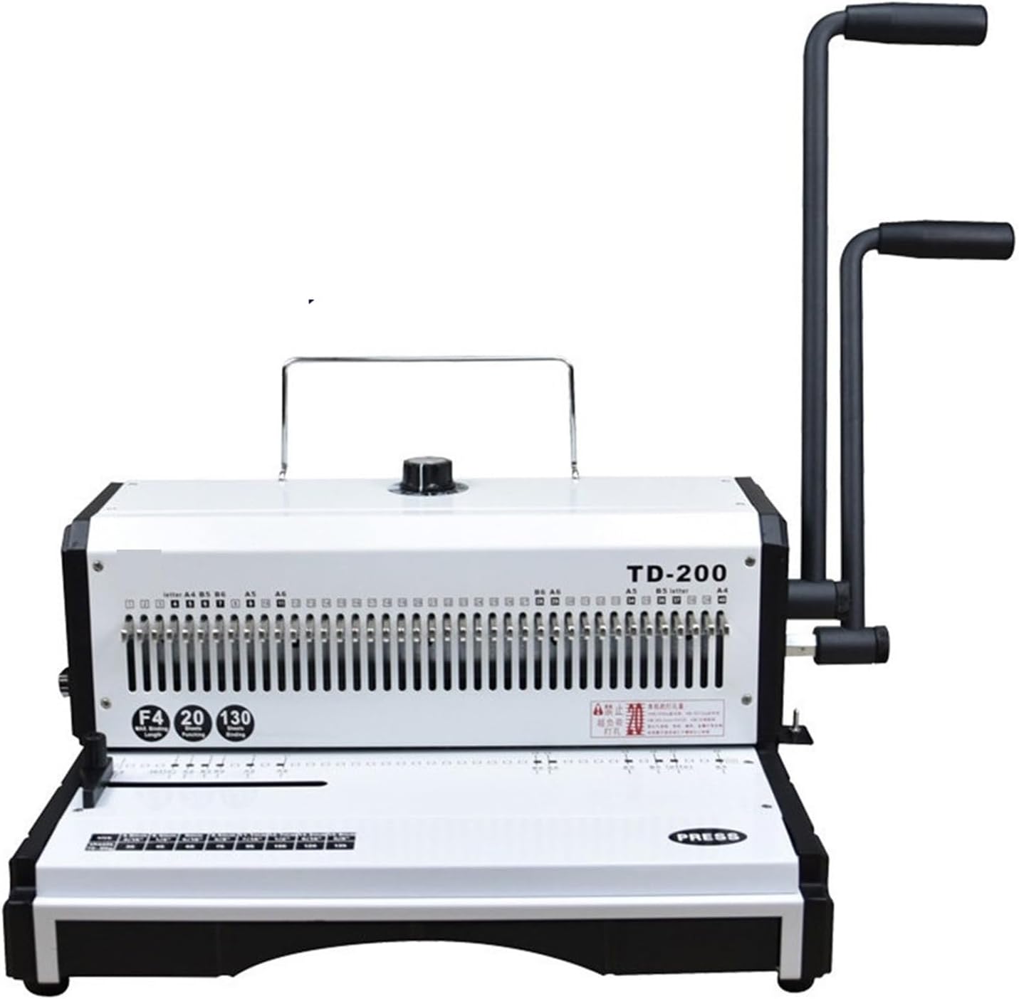 Binding Machines, Professional F3 Manual Wire Binder, Rayson TD-200 Book Binding Machine, 40 Holes, 3:1, Punch 20 Bind 130 Sheets, Office, School