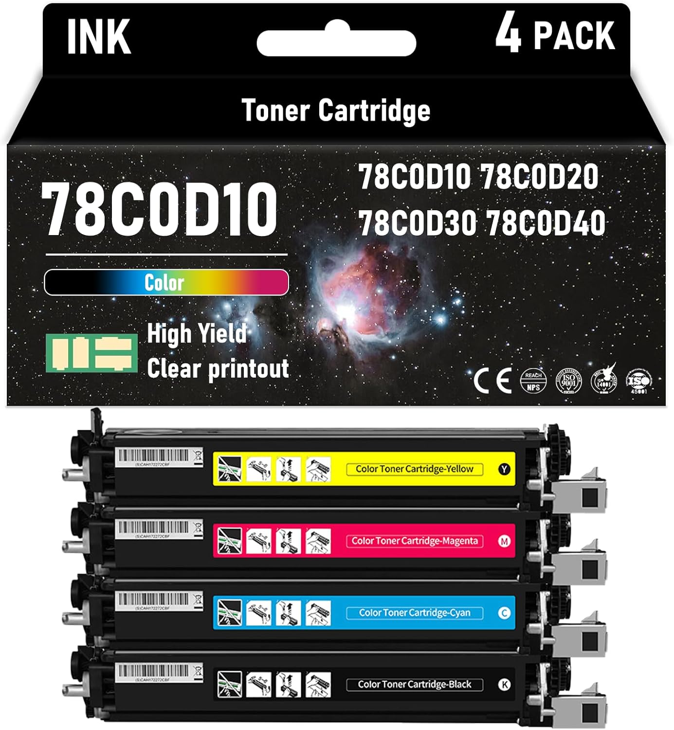 78C0D10 78C0D20 78C0D30 78C0D40 Compatible Development Imaging Kit Replacement for Lexmark C2325 C2425 C2535 C2240 Printers, High Yield black 12500 Pages color 12500 Pages,Combination Pack