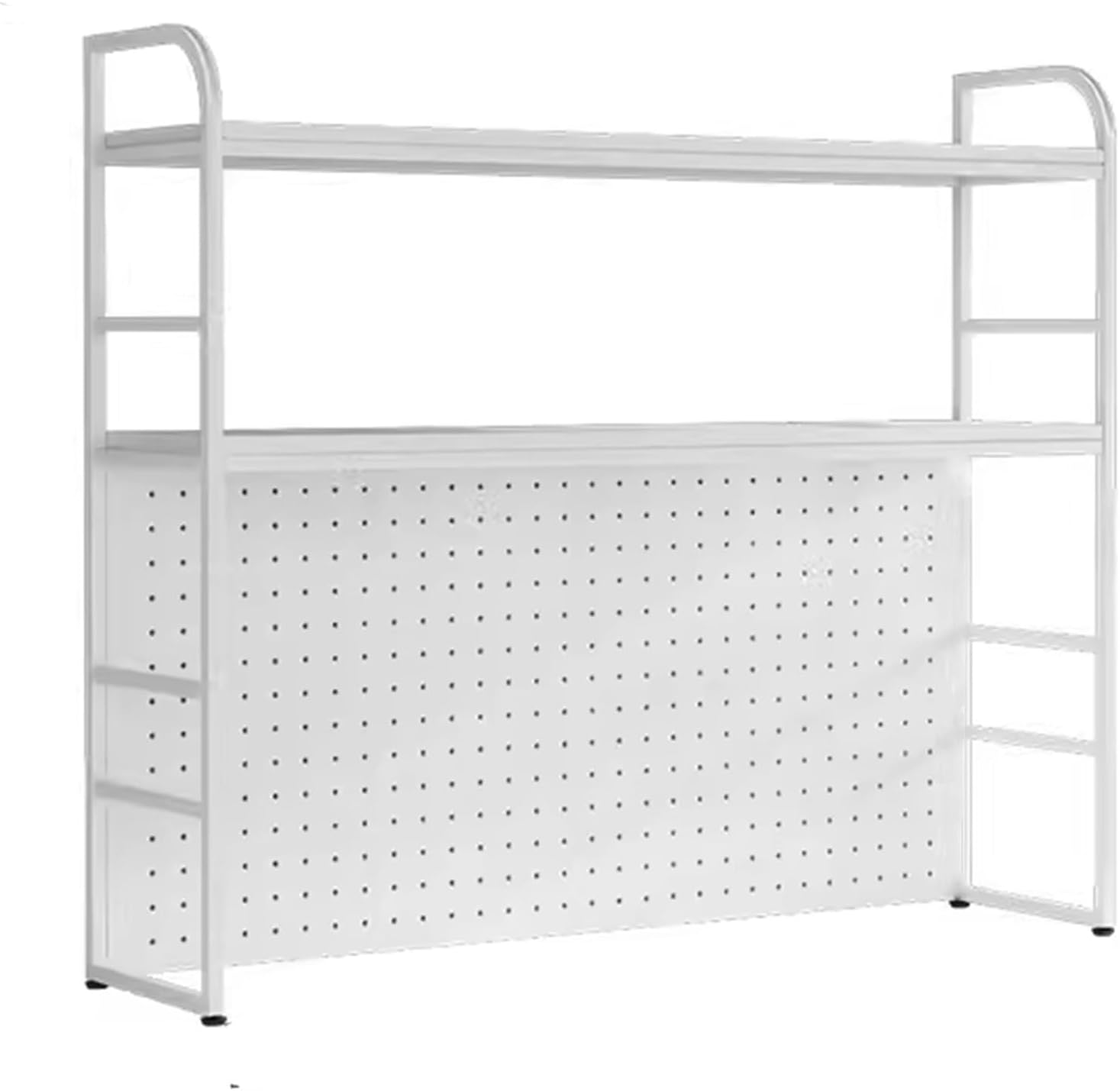 Generic Desktop Bookshelf Organizer Carbon Steel Bookcase, Desktop Multi Tier Shelf with Hole Plate, Storage Hutch Display Shelf Rack for Home Office Dorm(Color:A,Size:120 * 93 * 25CM)