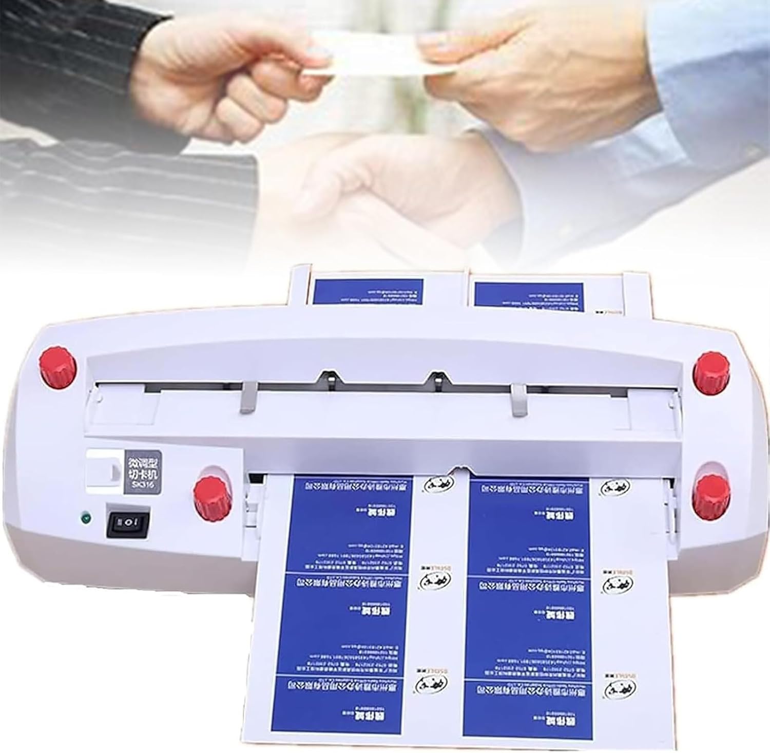 Electric Business Card Cutting Machine, Adjustable Card Cutting Machine, 50RPM Cutting Speed, Automatic Business Card Cutter Binding Machine for Schools Business