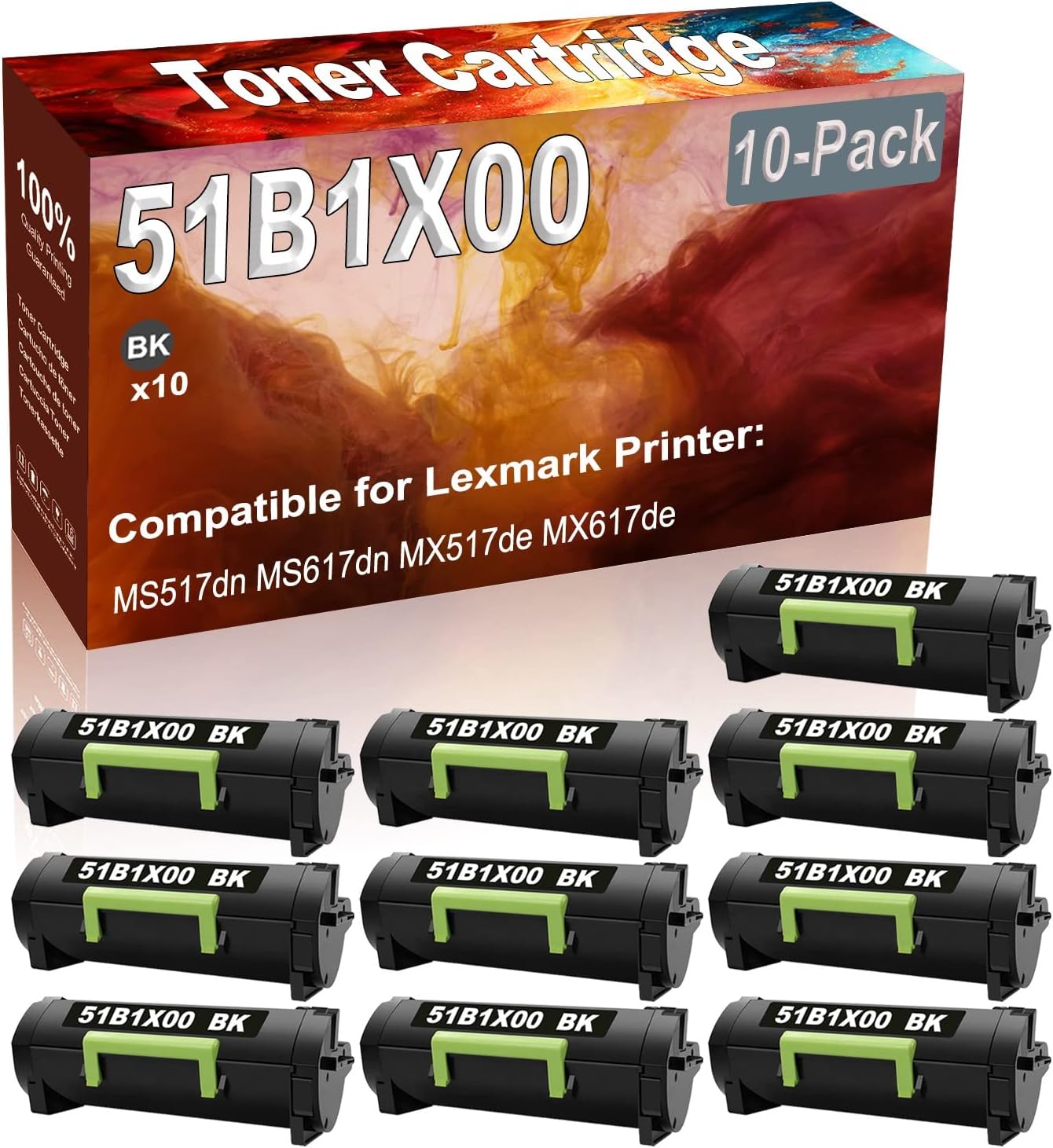 Credibility Store 10-Pack (Black) Compatible MS517dn MS617dn MX517de MX617de Laser Printer Cartridge (High Capacity) Replacement for 51B1X00 Printer Cartridge