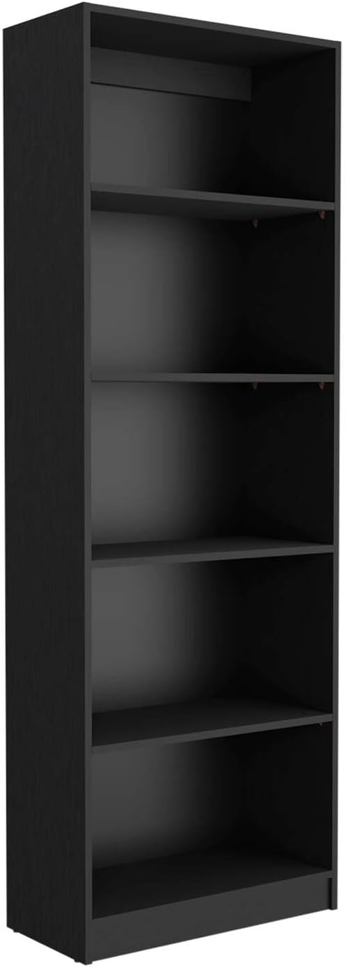 Tuhome Home Bookcase with Four Multi-Tiered Shelves and Lower Storage Section Offering Spacious Vertical Display for Books and Decor, Modern Open Organization and Durable Engineered Wood Constr