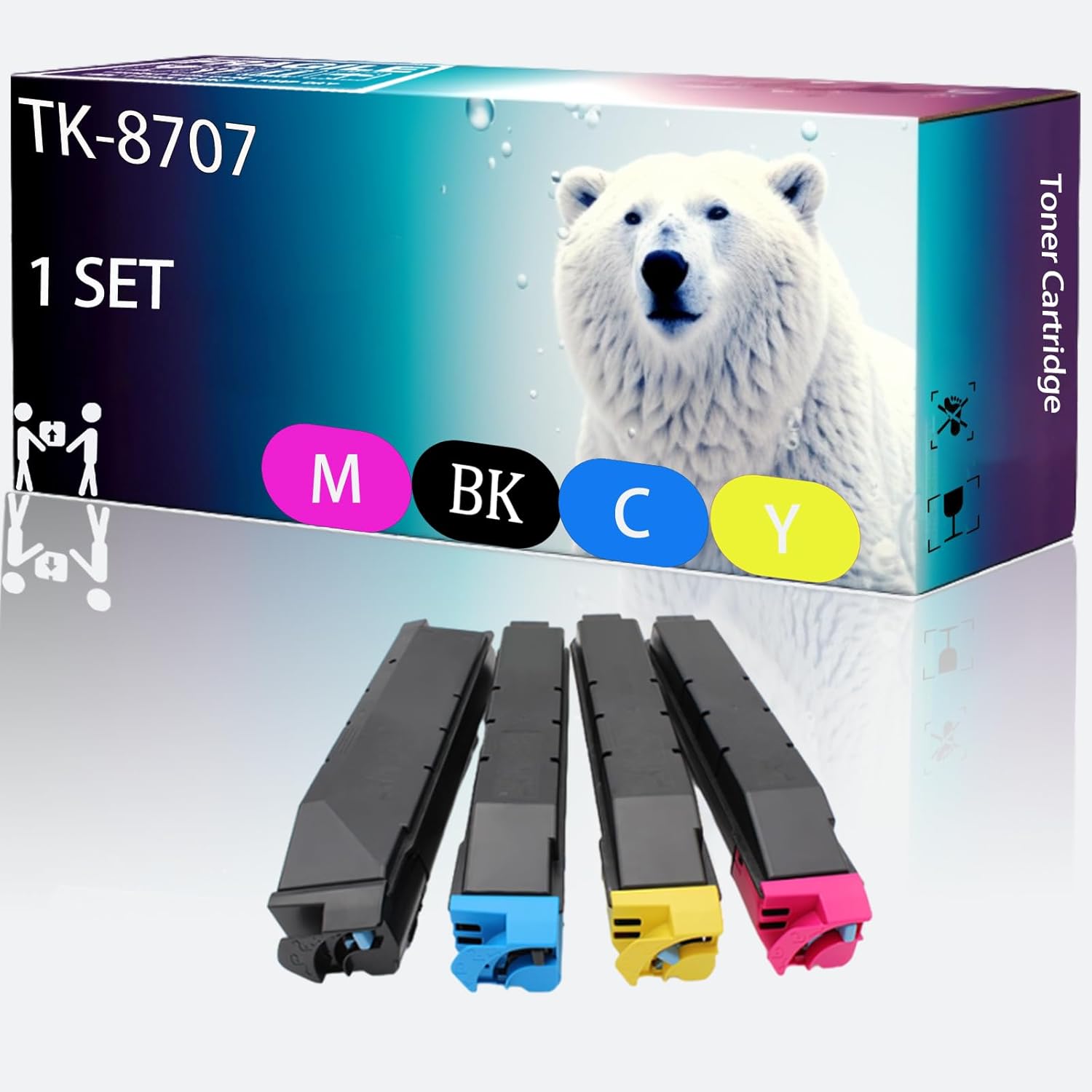 MUCQL TK-8707 Toner Cartridge Compatible for Kyocera TK8707, 1T02K90CS0 TASKalfa 6551ci 7550ci 7551ci Printer, High Printing Page Count 70000 Pages. (Multicolor)