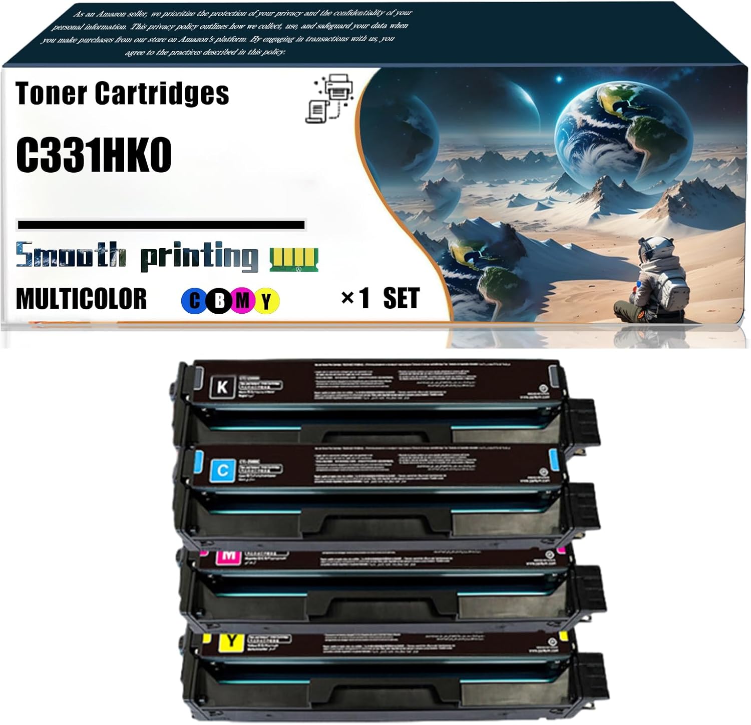 Replacement Parts Toner Cartridges C331HK0 Compatible with Lexmark C3326dw MC3224adwe Printers, Contains Chip and Clear Printing (4-Pack BK/C/M/Y)