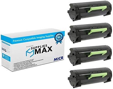 SuppliesMAX Compatible MICR Replacement for Lexmark MS-321/MS-421/MS-521/MS-621/MS-622/MX-321/MX-421/MX-521/MX-522/MX-622 Series Toner Cartridge (4/PK-6000 Page Yield) (56F2000_4PK)