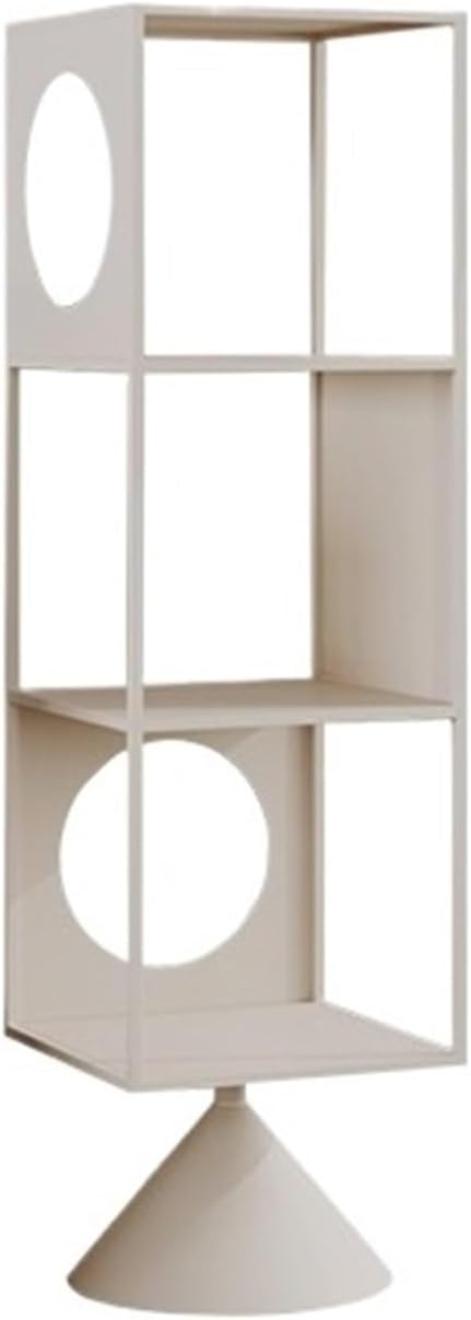 VHDY85KA Bookcase Living Room Floor Bookshelf, Room Bookcase Storage Rack, Office Creative Display Cabinet, Simple Iron Art Storage Rack Modern(White,S)