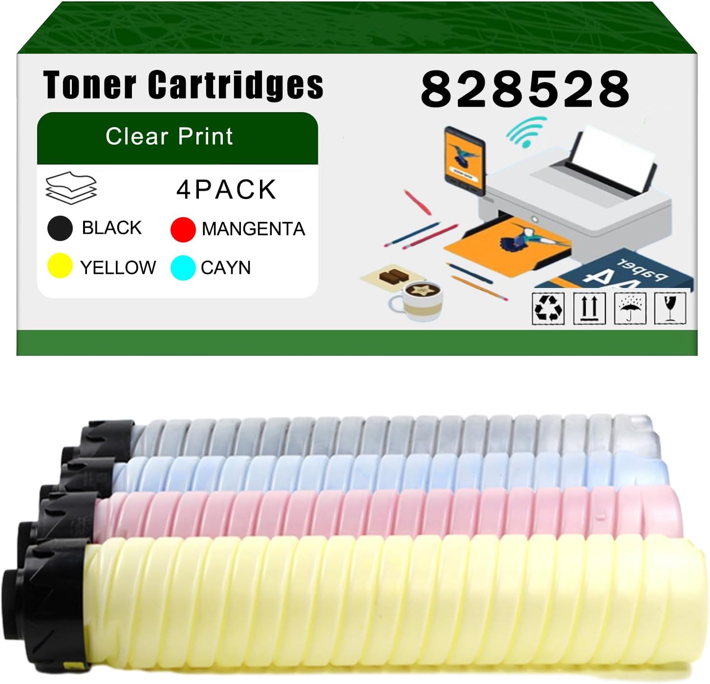 AGNNQ Compatible for Savin 828528 Toner Cartridges 828531 828530 828529 Pro C7200e Pro C7210sx Pro C7210x Printers, High Yield 55000 Pages Bright Clear Colors (4-Pack BK/C/M/Y)