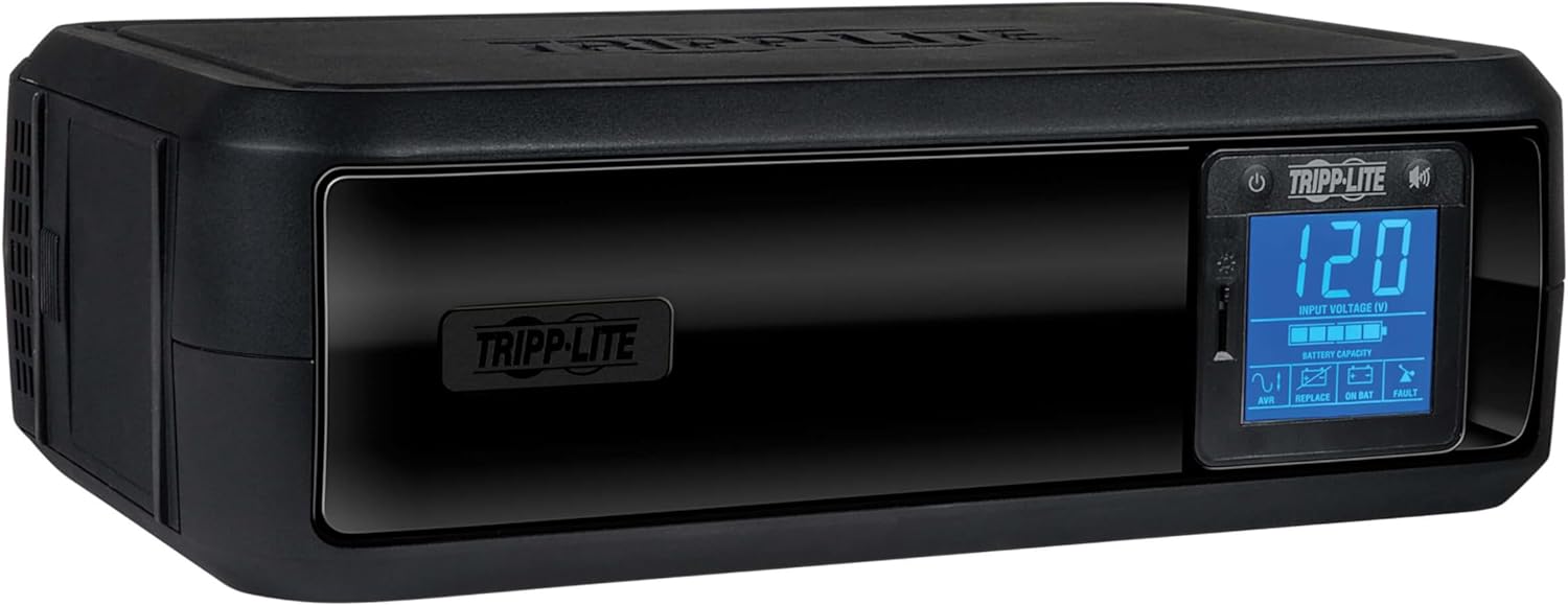 Tripp Lite 900VA UPS Battery Back Up, 475W Tower, LCD Display, AVR, USB (OMNI900LCD)