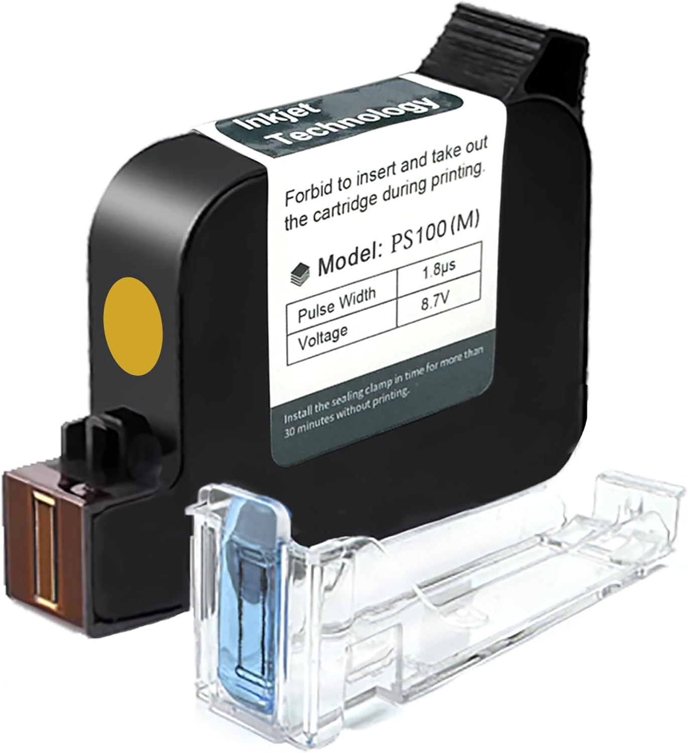 Phezer Original Quick Dry Solvent Ink Cartridge Replacement PS100 Handheld Inkjet Printer and Mini Inkjet Printer, Compatible for 1/2 inch/12.7mm Printer (Yellow(1 Pcs), 0.5inch, 42ml)