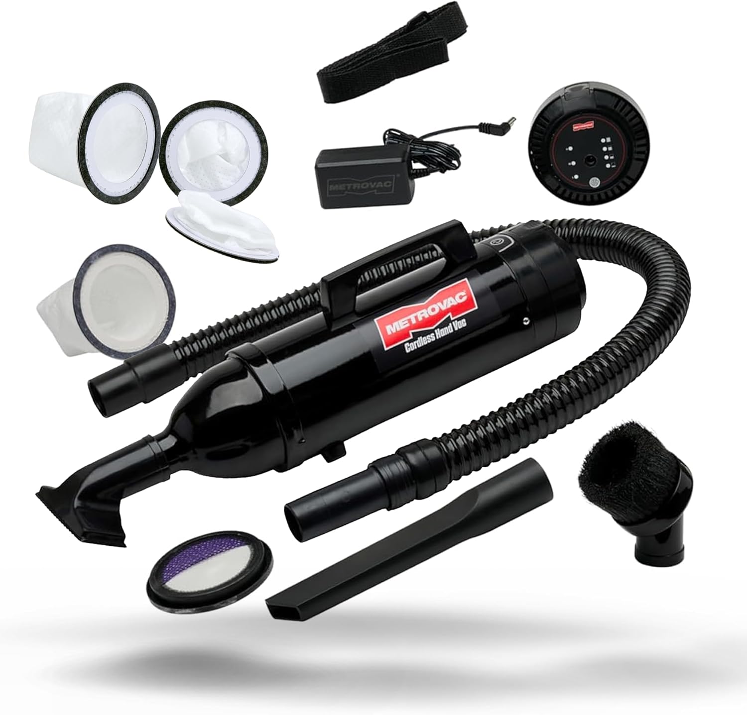 METROVAC Filter Bags 3 Pack Bundle with Deluxe Cordless Hand Vac Vacuum