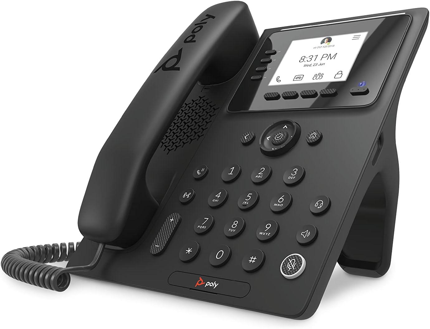 Poly CCX 350 Microsoft Teams-Integrated IP Desk Phone (Plantronics + Polycom) - Blocks Background Noise - Traditional Dial Pad Experience - Speakerphone Operation - Microsoft Teams Certified (Renewed)