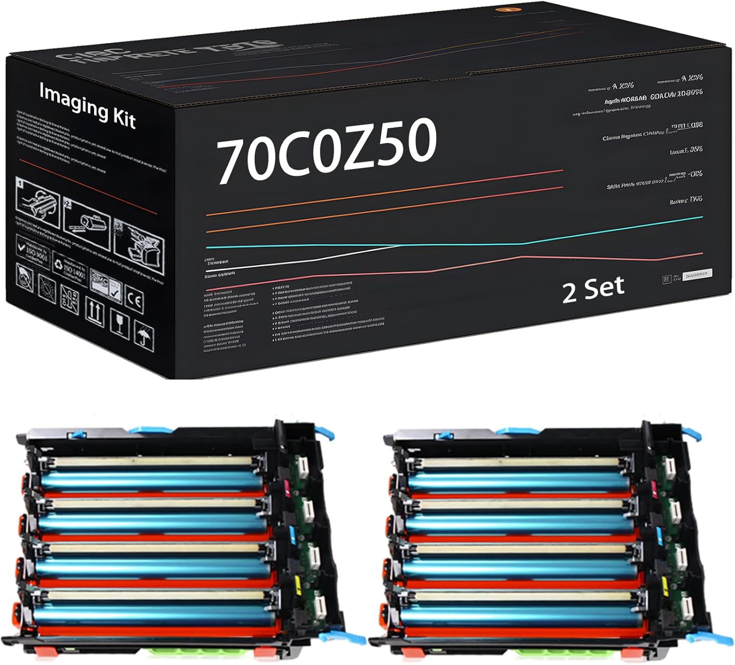 UVUMB 70C0Z50 Imaging Kit Compatible for Lexmark CS310dn CS310n CS410dn CS410dtn CS410n CS417dn Printers, with Chip, High Yield 40000 Pages, High-Definition Printing (2 Set)