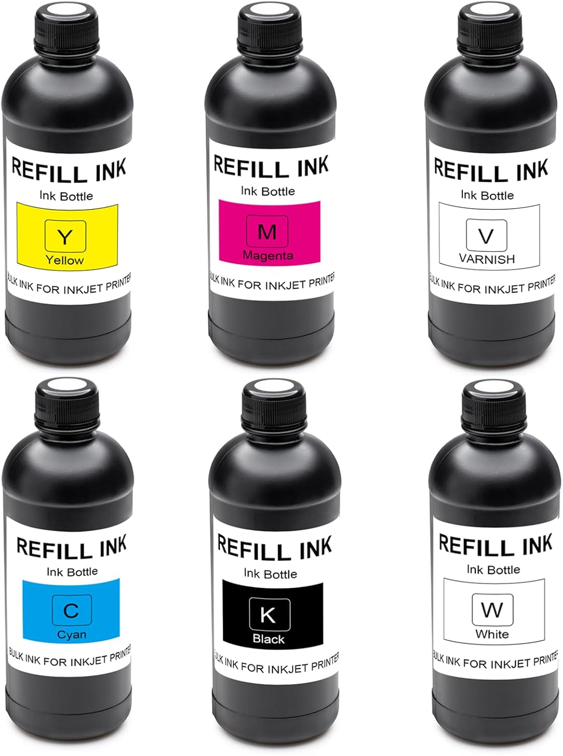 Eficazink UV DTF Ink 6 Pack for UV DTF Printer Printing on UV DTF A B Films for XP600 TX800 i3200 i1600 L805 1390 DX5 DX6 DX7 DX10 UV Sticker Printer(6 Pack)