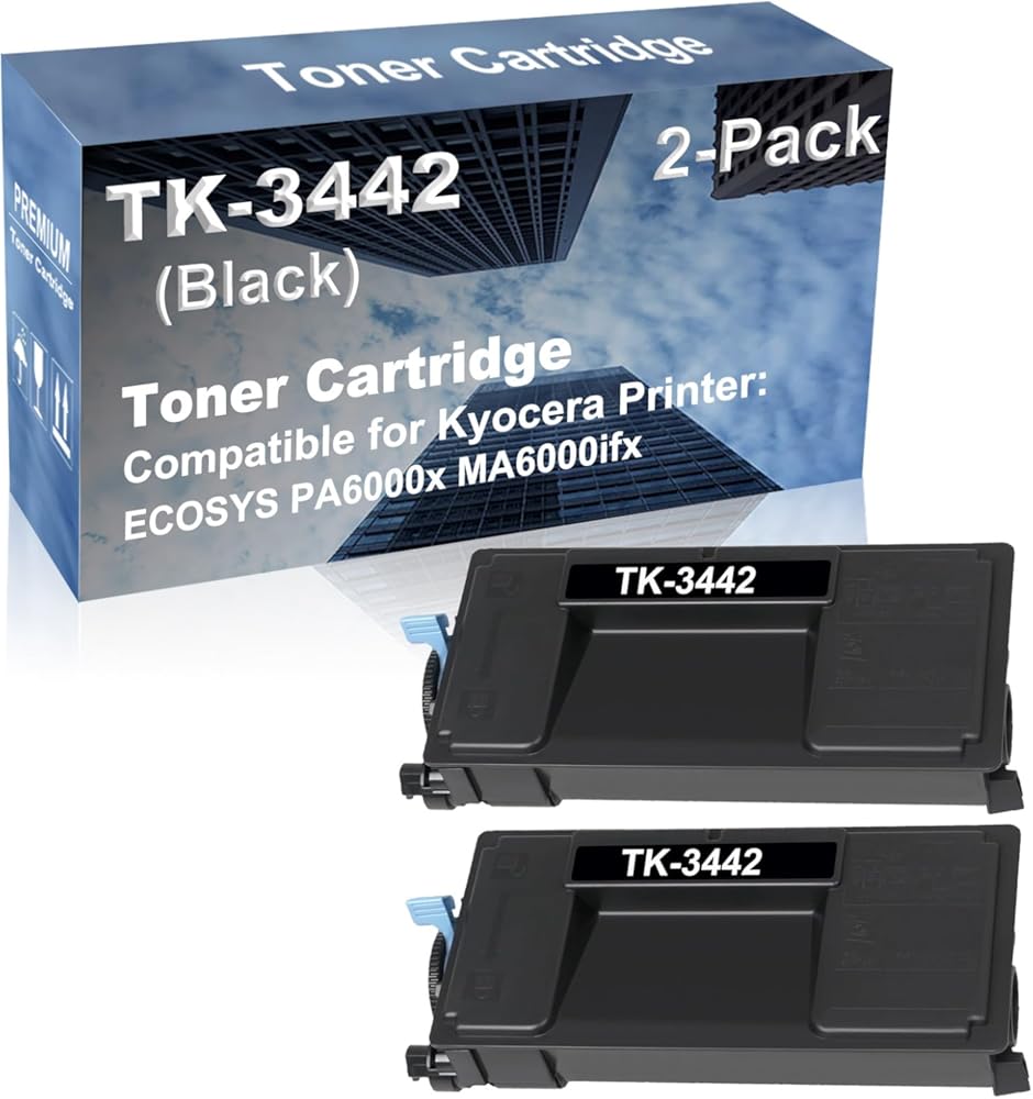2-Pack Compatible High Capacity TK-3442 TK3442 (1T0C0T0US0) Imaging Toner Cartridge use for Kyocera ECOSYS PA6000x MA6000ifx Printer (Black)