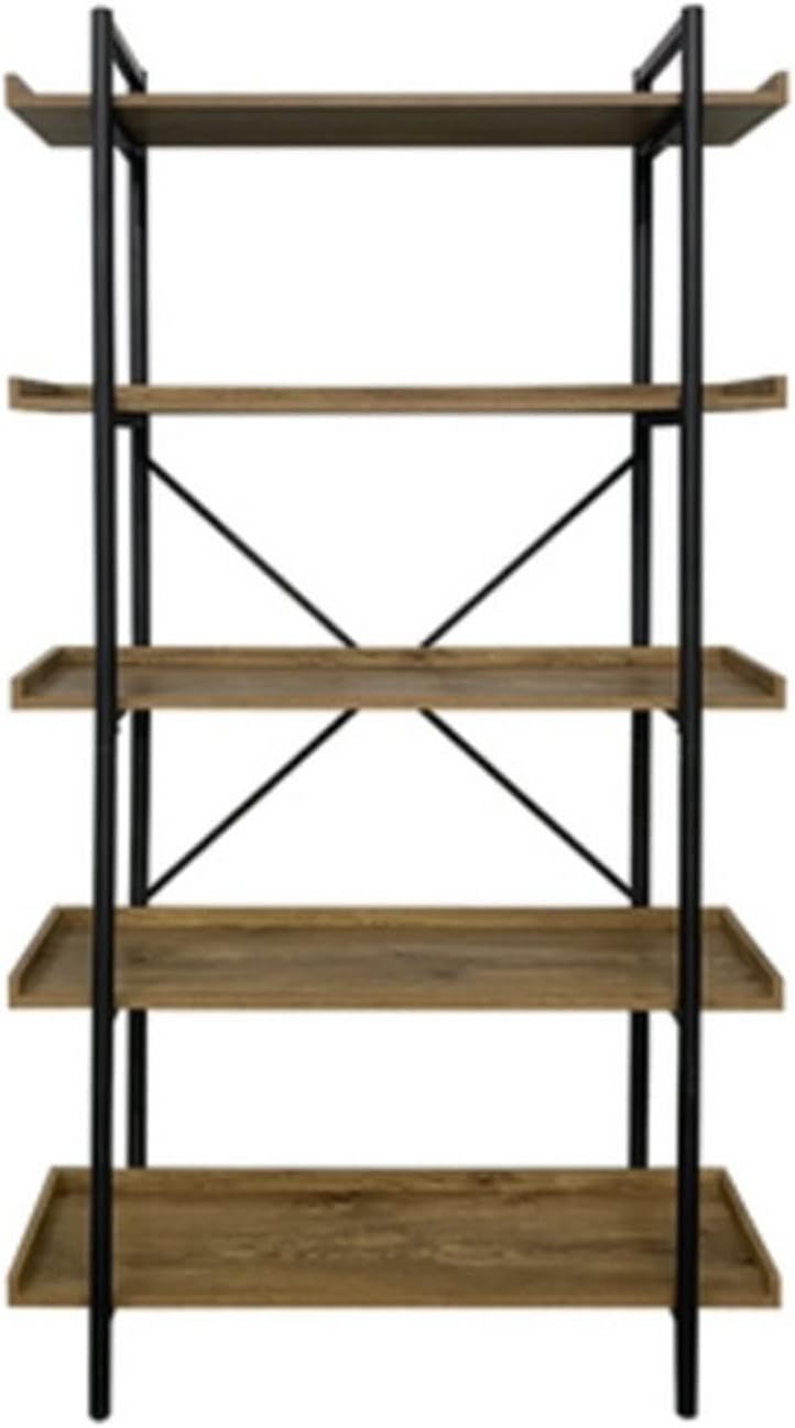 KIRANDY Solid Wood Racks, Floor-to-Ceiling Bookshelves, Bookcases, Household Storage Racks, Simple Living Room Display Racks (Color : 5layer 120x30x173 Retro Color)