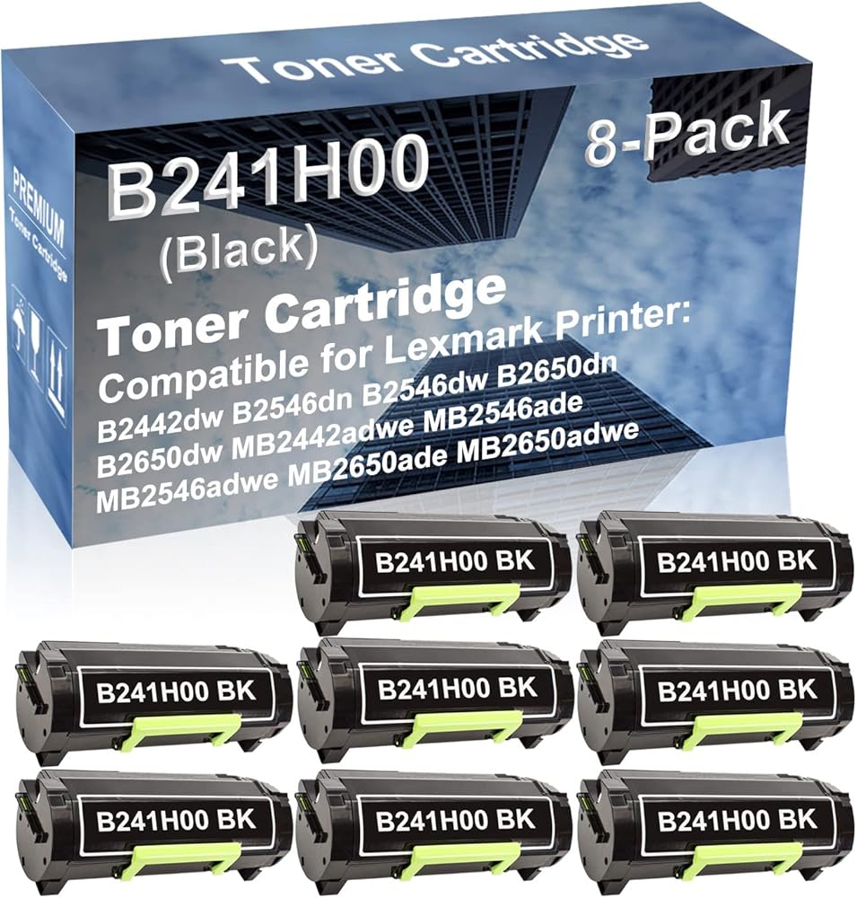 8-Pack Compatible High Capacity MB2546adwe MB2650ade MB2650adwe Printer Toner Cartridge Replacement for B241H00 Printer Cartridge (Black)