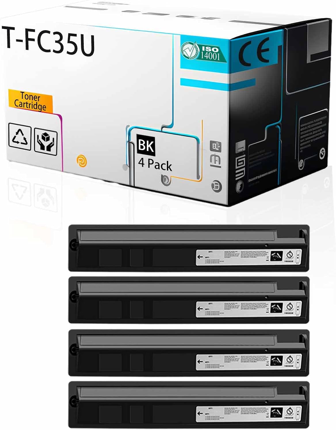 LSSF T-FC35U Toner Cartridge Compatible for Toshiba E-Studio 2500C 3500C 3510C Printer, High Print Page Volume with Chip (Black 4Pack)