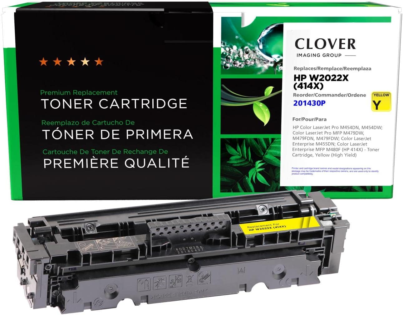 Clover Remanufactured High Yield Toner Cartridge Replacement for HP 414X (W2022X) | Yellow