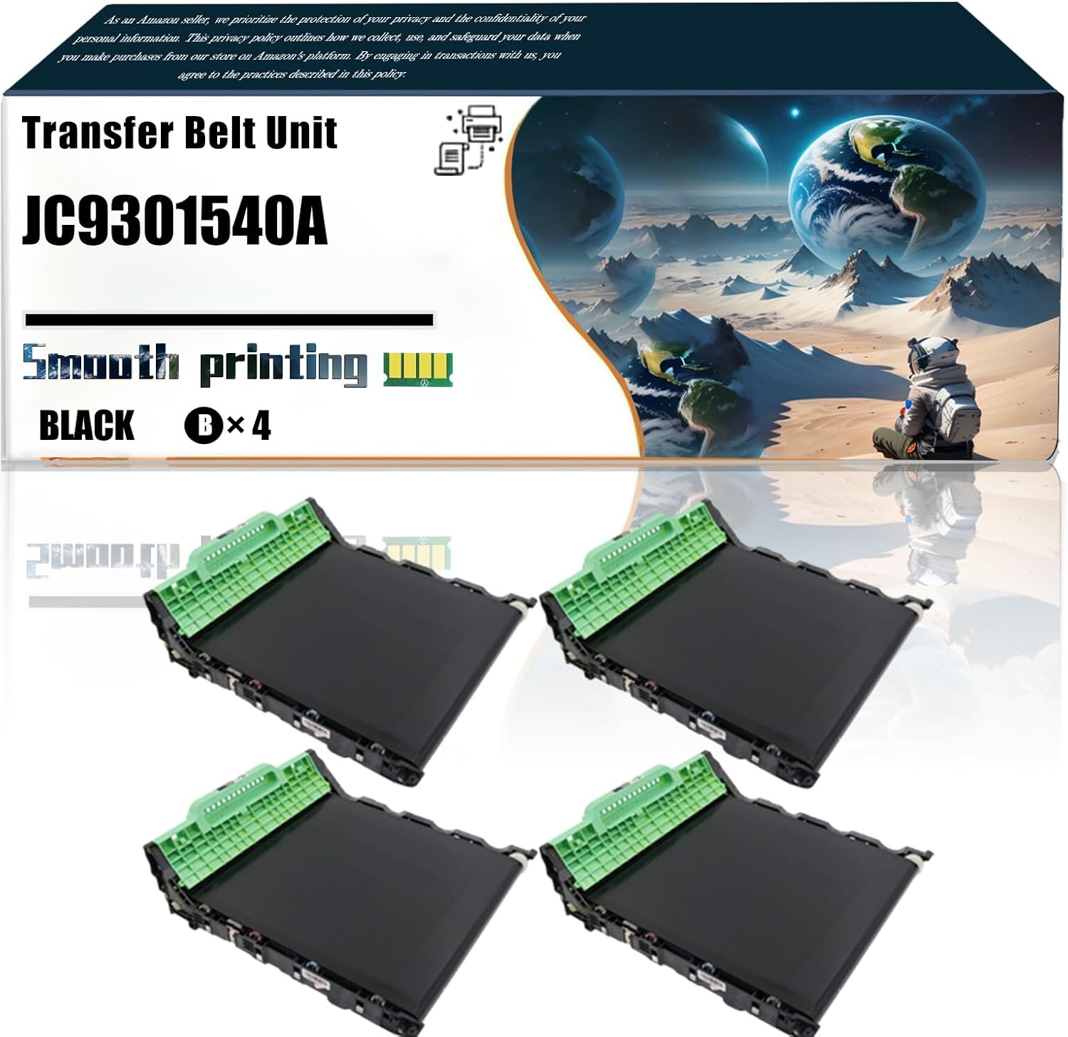Replacement Parts Transfer Belt Unit JC9301540A Compatible with Samsung CLP-365W CLX-3305FN CLX-3305FW CLX-3305W CLP-365 Printers, Contains Chip and Clear Printing (4 Pack Black)