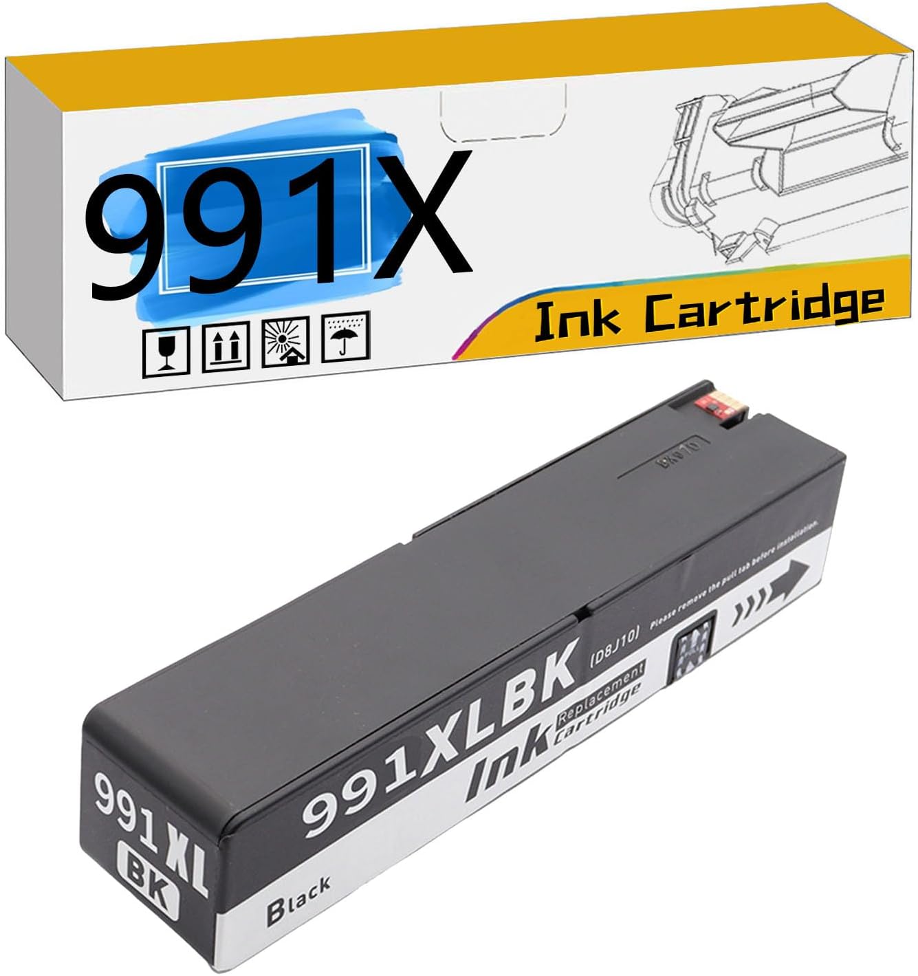 LISTWA 991X 465ML Ink Cartridges, Compatible for HP PageWide 777z 772dn 750dw 774dn 774dns 779dn 779dns 755dn Printers【High Print Volume with Chip】 Black*1