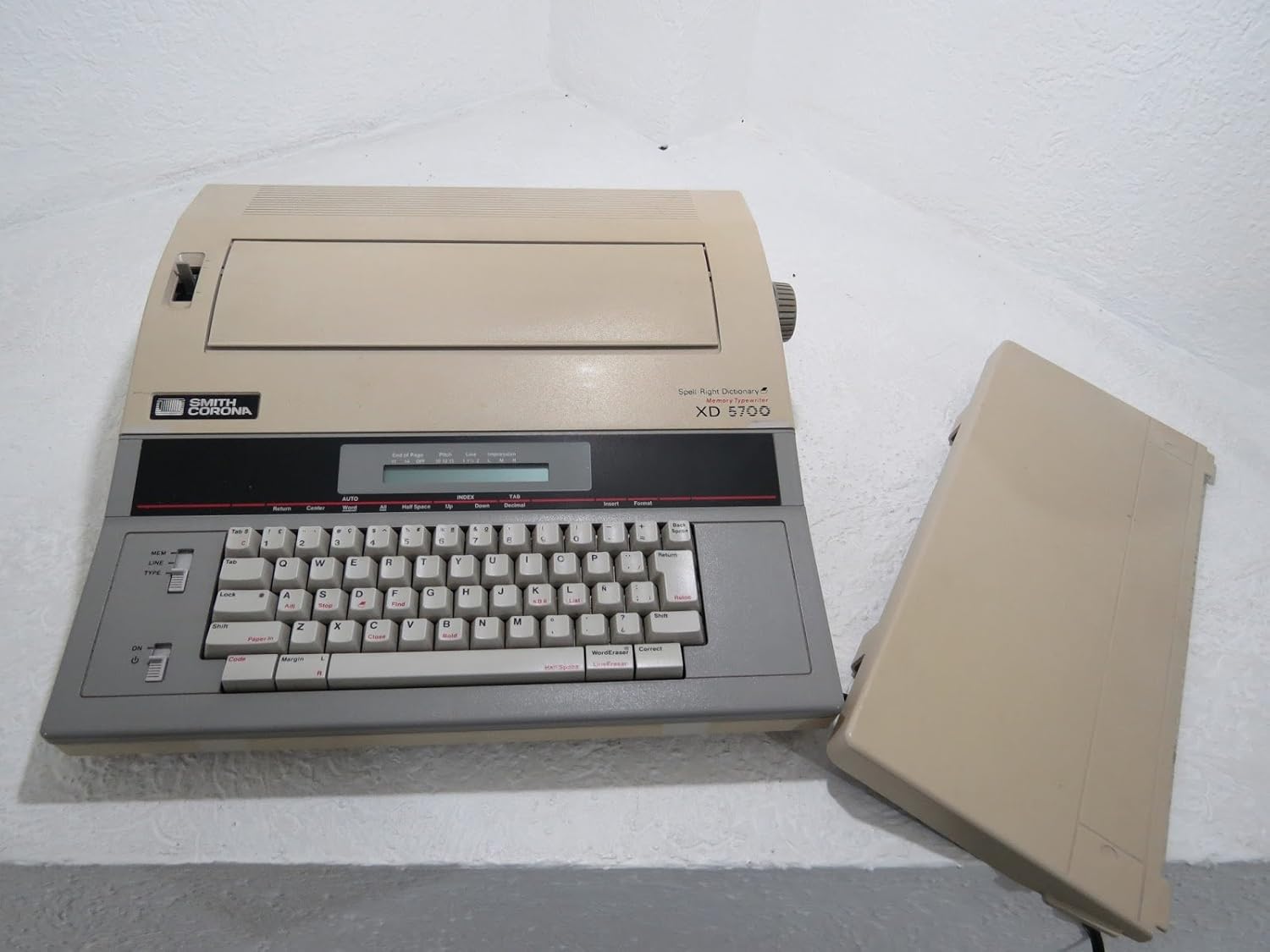 Rebuilt Discontinued Smith Corona XD 5700 Typewriters by Around The Office with New Machine Guarantee, Extra Ribbons & Correction Tapes, and Dust Cover