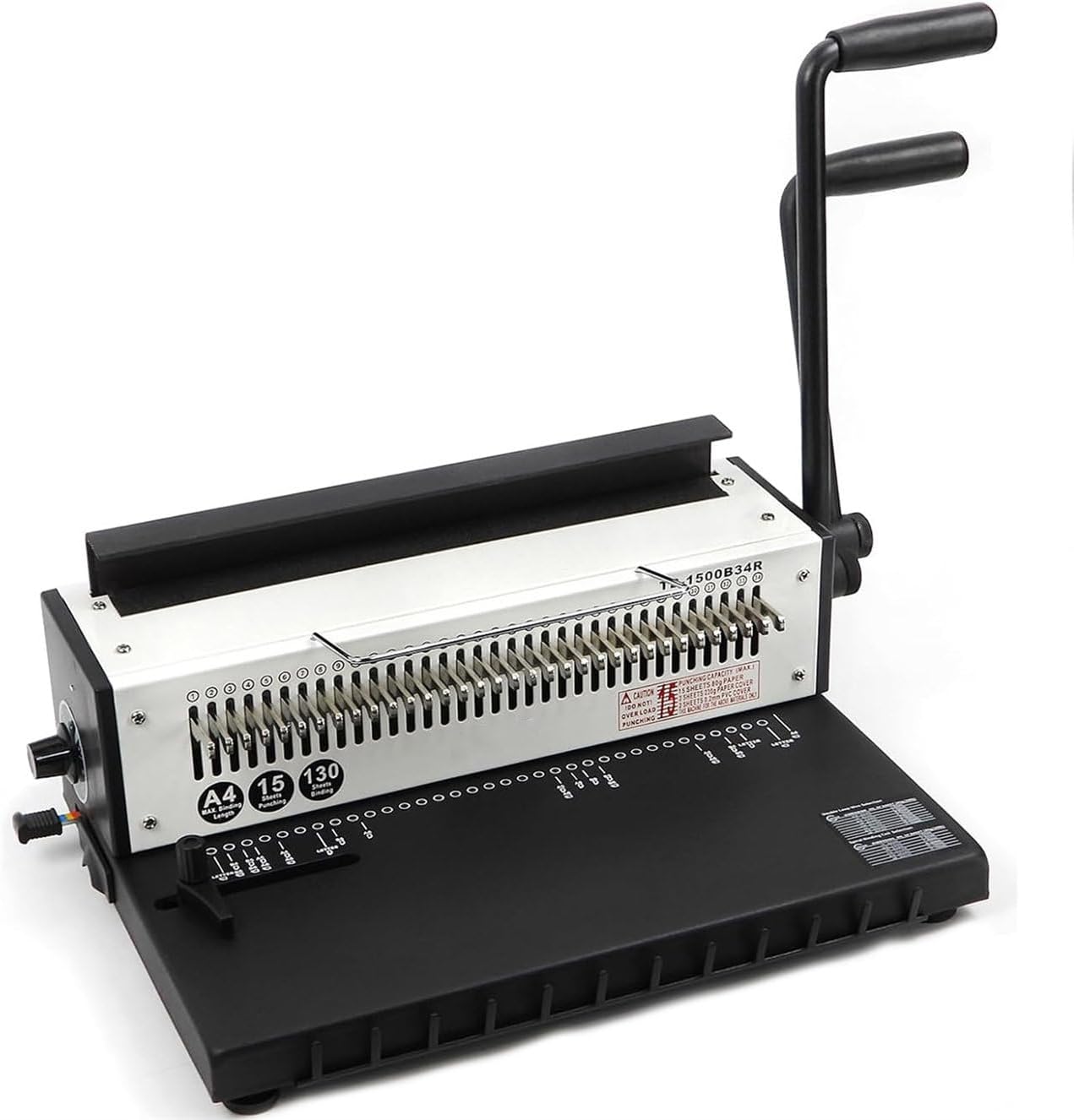 Calendars Binding Machine, 34 Holes 2 Coil Punching Machine, 3:1 Spiral Manual Hole Punch for Contracts, Tenders, Documents,CircularHole