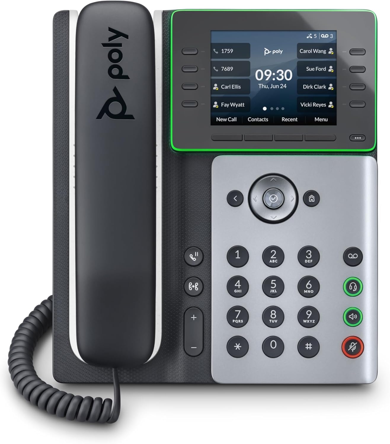 Poly Edge E320 IP Phone - Corded - Corded/Cordless - Bluetooth - Desktop, Wall Mountable - VoIP - 2 x Network (RJ-45) - PoE Ports