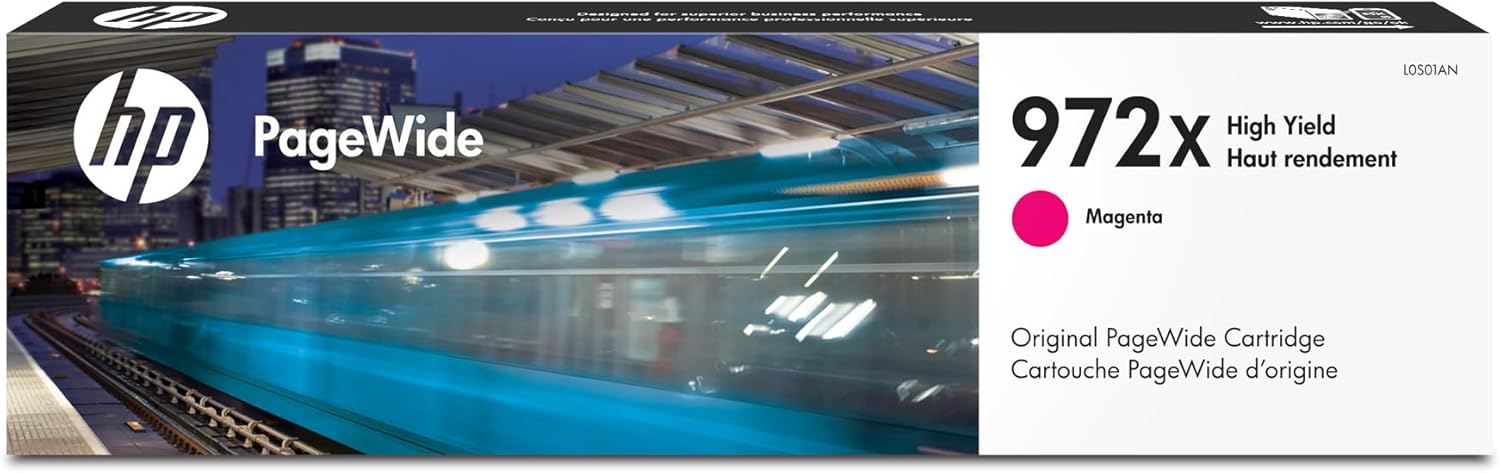 HP 972X PageWide High Yield Magenta Ink Cartridge Printers | Works with Printer Series: PageWide Pro 452, 477, 552dw, 577 | L0S01AN