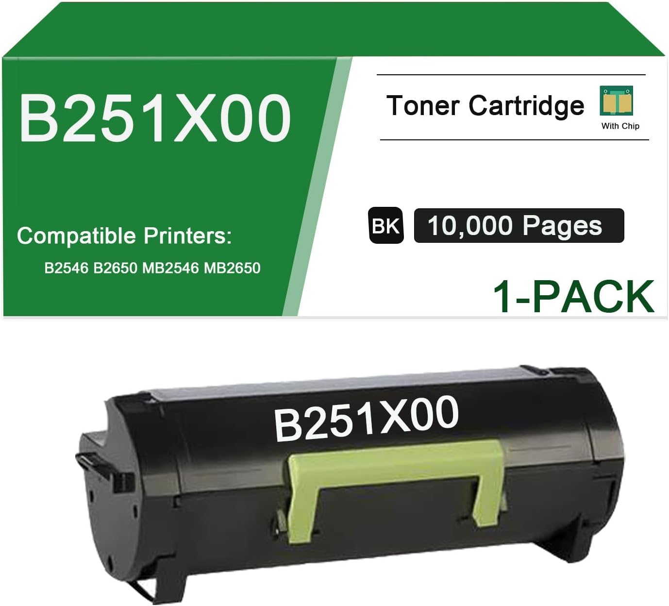 Derplin B251X00 Extra High Yield Toner Cartridge Use for B2546dw B2650dw MB2546ade MB2650adwe Printers (1 Black)