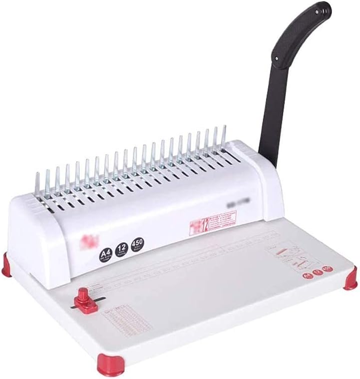 JKSVTF Multifunctional Manual Comb Punching and Binding Machine A4 Paper Loose-Leaf Punching Hole 21-Hole Rubber Ring 10-Hole Clip Binding Machine
