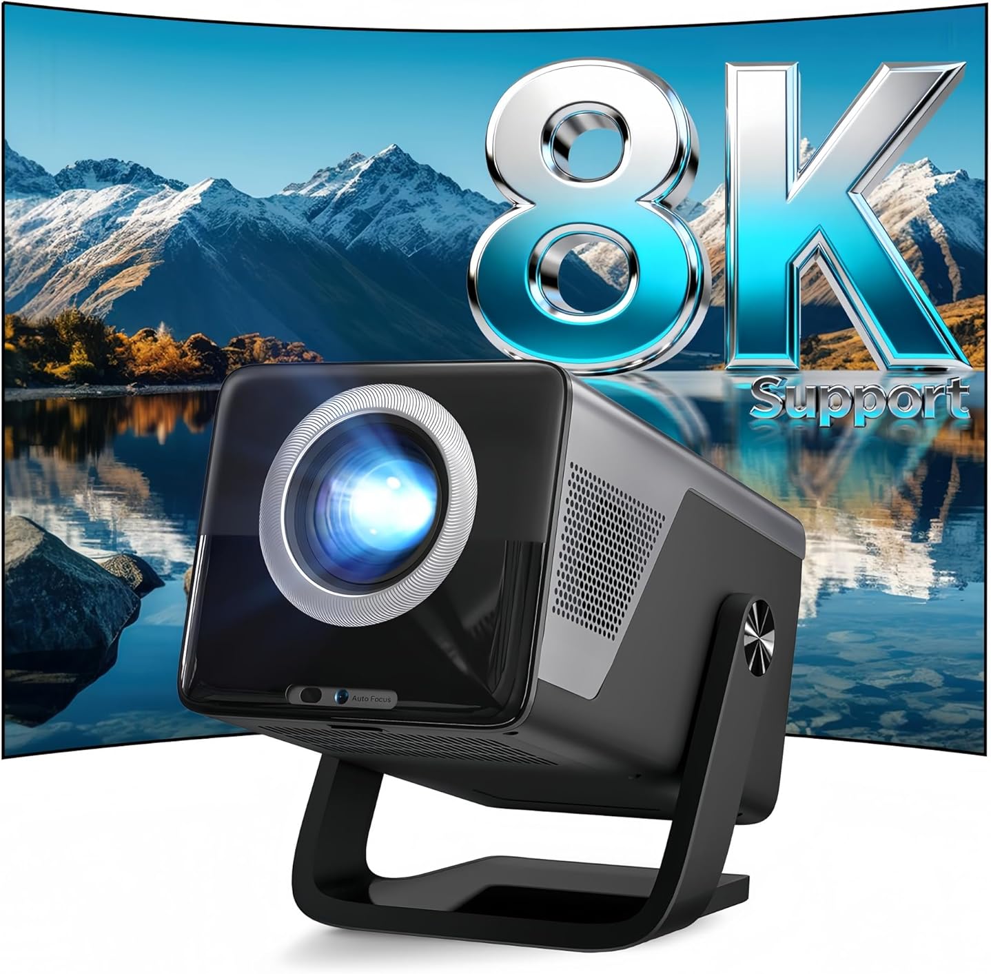 [8K 4K Support/2000 ANSI/AI Visual Calibration] X7 Native 1080P Smart Projector with Android 14 OS,Compatible with Netflix YouTube,AI Auto Focus&Keystone&Obstacle Avoidance,WiFi,Bluetooth,200