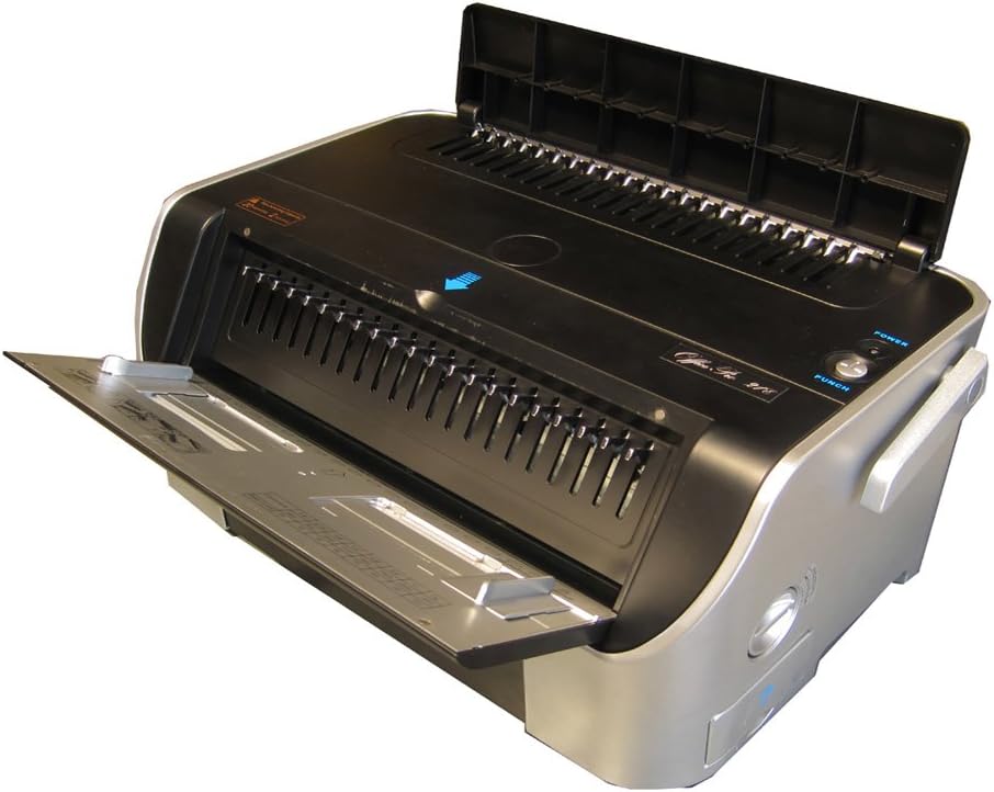 Tamerica OfficePro-21E Plastic Comb Binding Machine; 20 Sheets Punching Capacity; Electric Punching and Manual Binding; Perfect for Fitting into The Tight Spaces