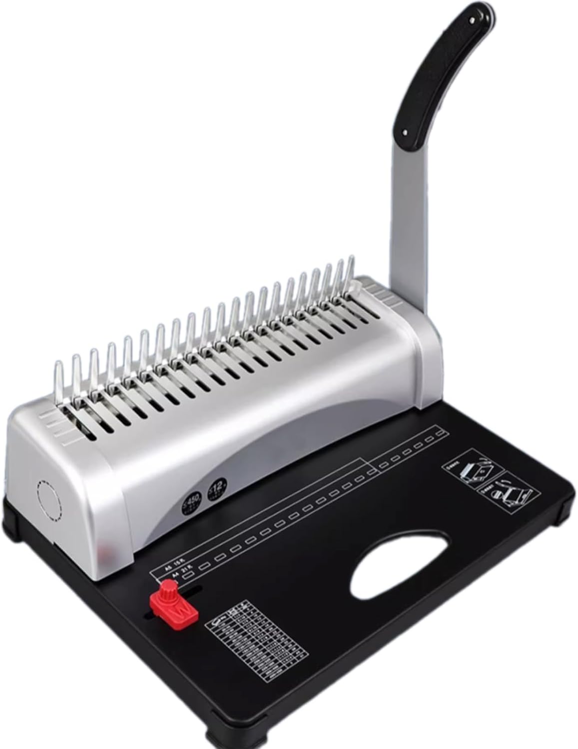 Manual Comb Binder Machine, Adjustable Punch Margins, 21-Hole, 450 Sheets Capacity, for A4/A3 Document Binding, Ideal for Office and School Use