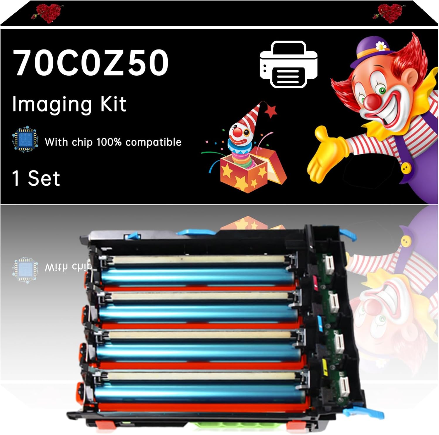 Tonzxce 70C0Z50 Imaging Kit Compatible with Lexmark CX410e CX417de CX510de CX510dhe CX510dthe CX510the Printers, Enhanced Durability, Ideal for High-Volume Printing (1 Set)