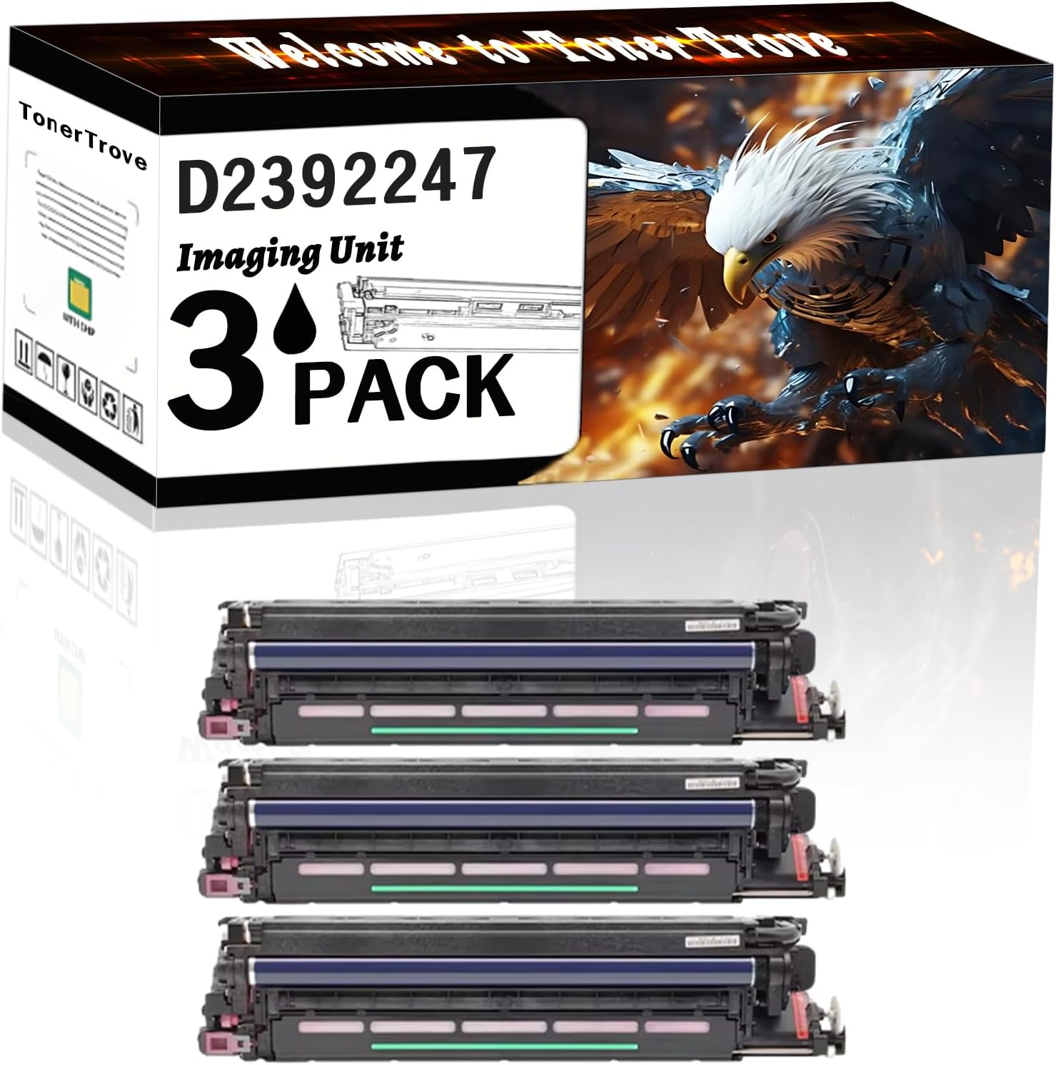 LECUU D2392247 Imaging Unit Compatible for Ricoh MP C3004 MP C3504 Printers, Office Printing is Easy Clear Smooth (3 Pack Black)