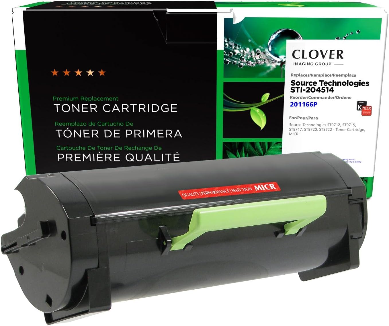 CIG Clover Remanufactured MICR Toner Cartridge Replacement for Source Technologies STI-204514 | Black