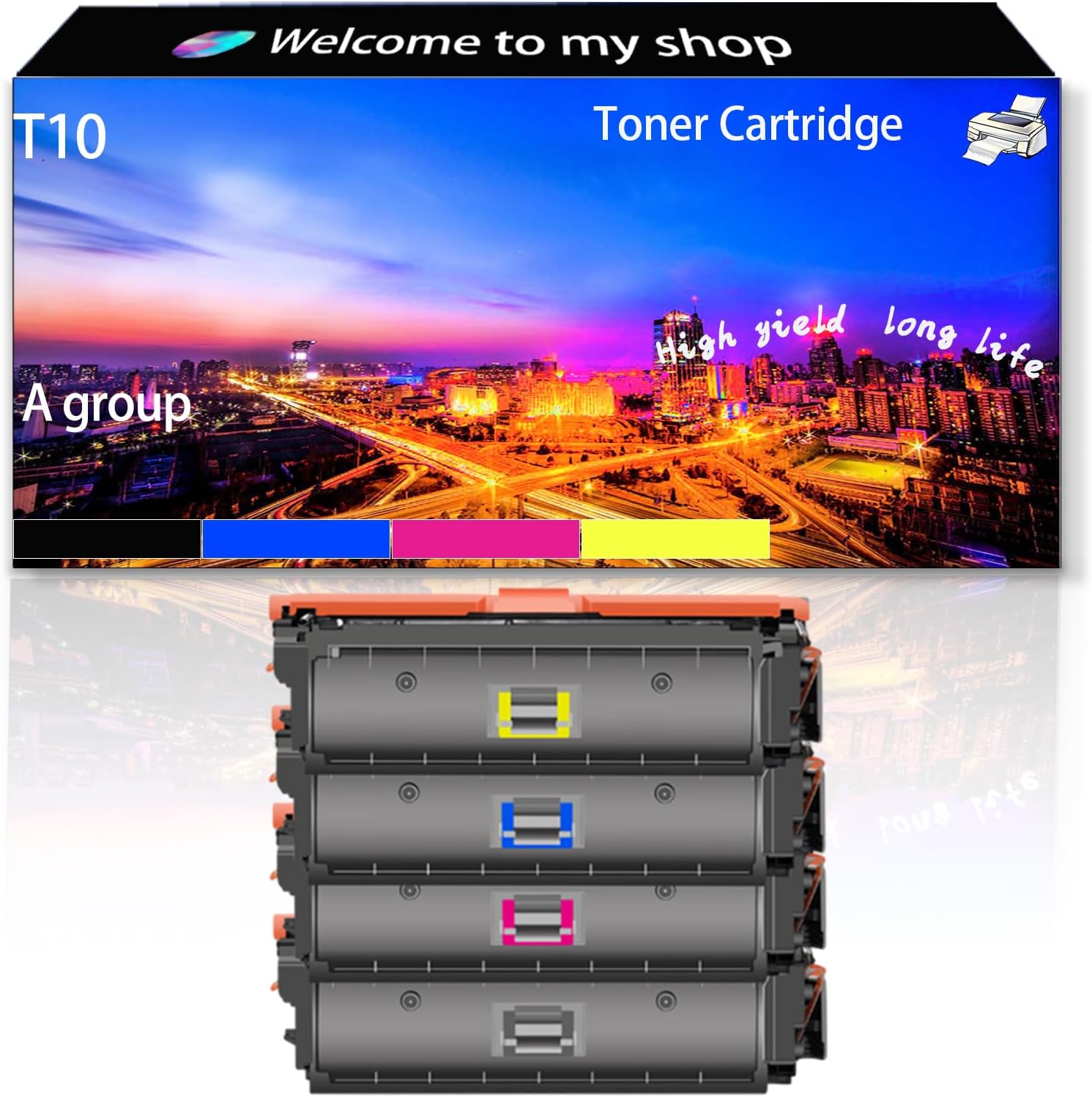 T10 4566C001 4565C001 4564C001 4563C001 Toner Cartridge High Production Compatible for Canon ImageCLASS X LBP1538C MF1538C Printers, Replacement (Multicolor)