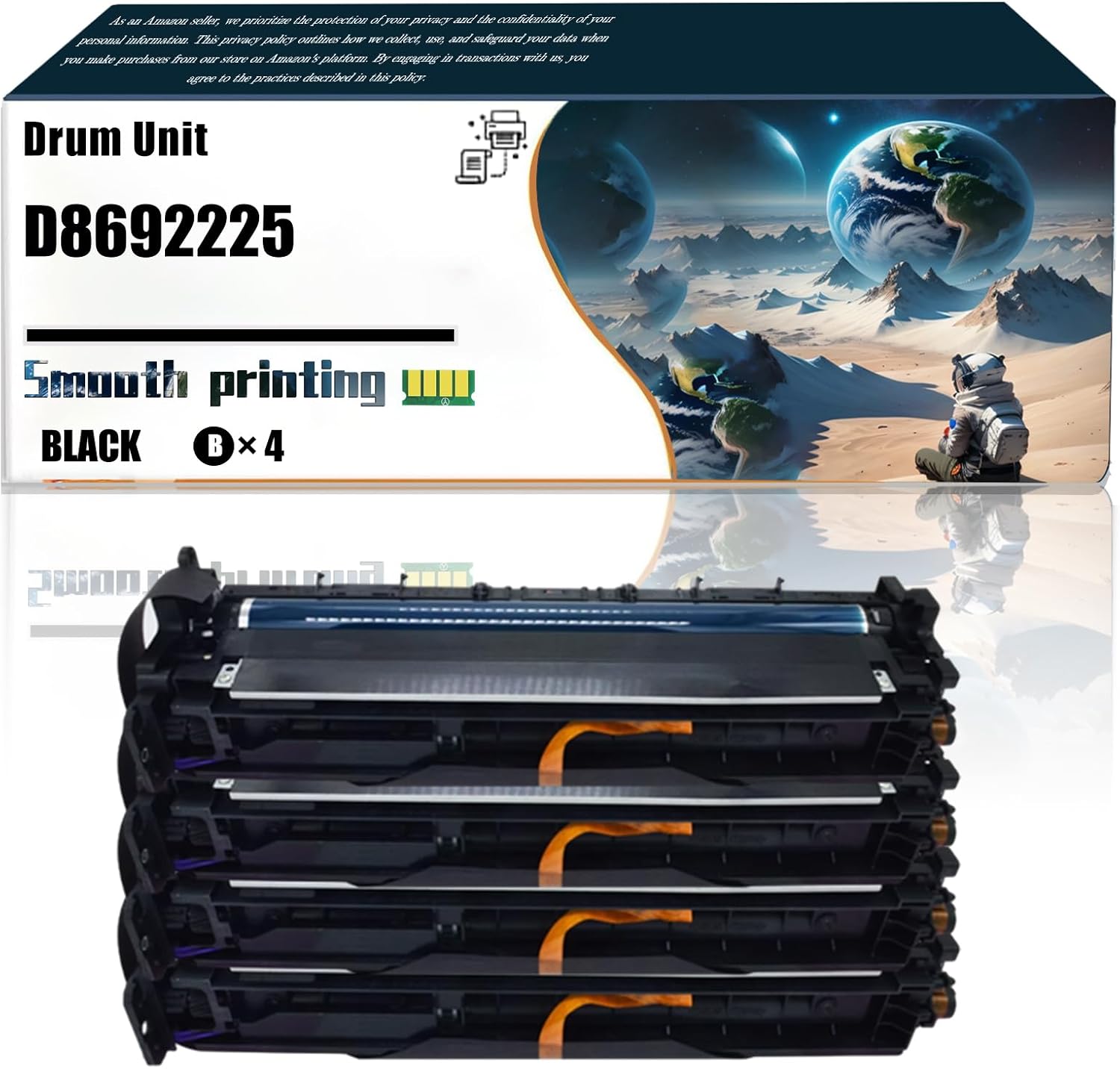 LSSF Replacement Parts Drum Unit D8692225 Compatible with Ricoh MP 5055SP 6054SP 6055SP Printers, Contains Chip and Clear Printing (4 Pack Black)