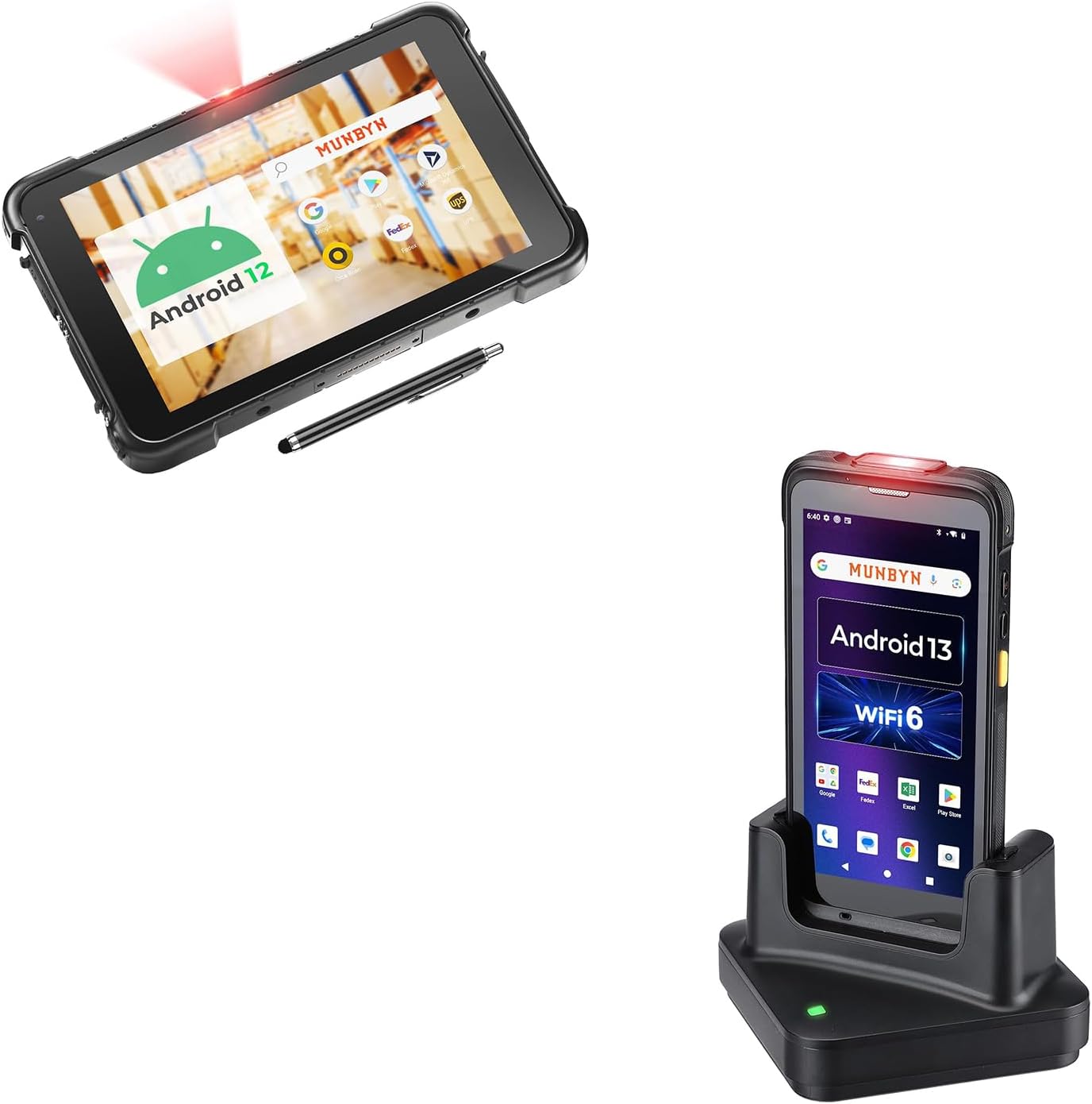 MUNBYN 2024 New Barcode Scanner Tablet, Android 12 8GB+128GB Barcode Tablet, 8