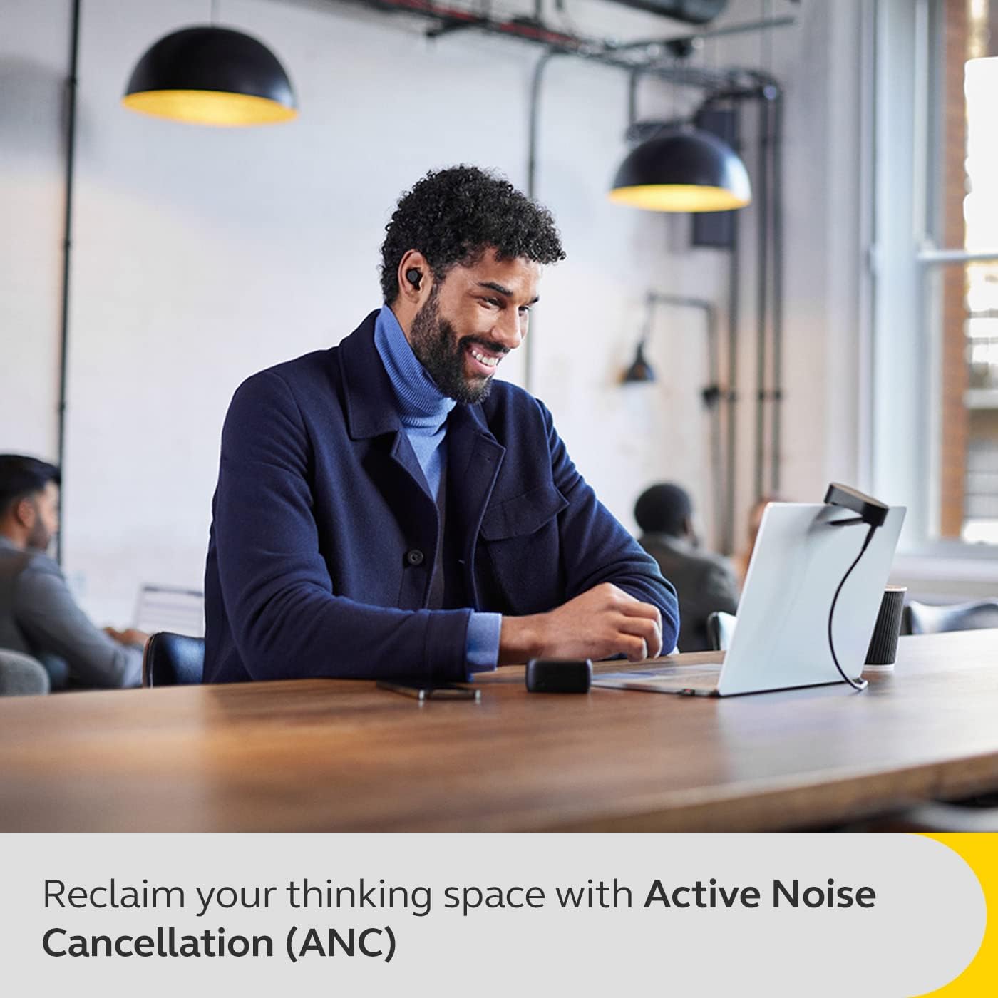 Jabra Evolve2 True Wireless Earbuds - in-Ear Bluetooth Earbuds with Active Noise Cancellation MultiSensor Voice Technology - Certified to Work with Your Virtual Meeting Apps - Black