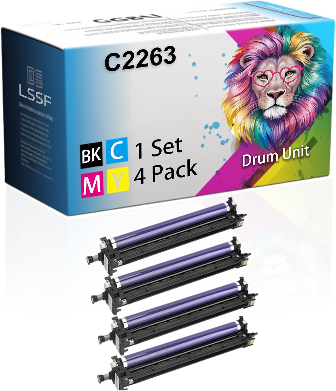 Compatible for Xerox DocuCentre-VC2263/2263L/2265 ApeosPort C3060 C2060 C2560 Printers, C2263 Drum Unit, Ultra-High Print Page Count with Chip 80000 Pages (Multicolor)