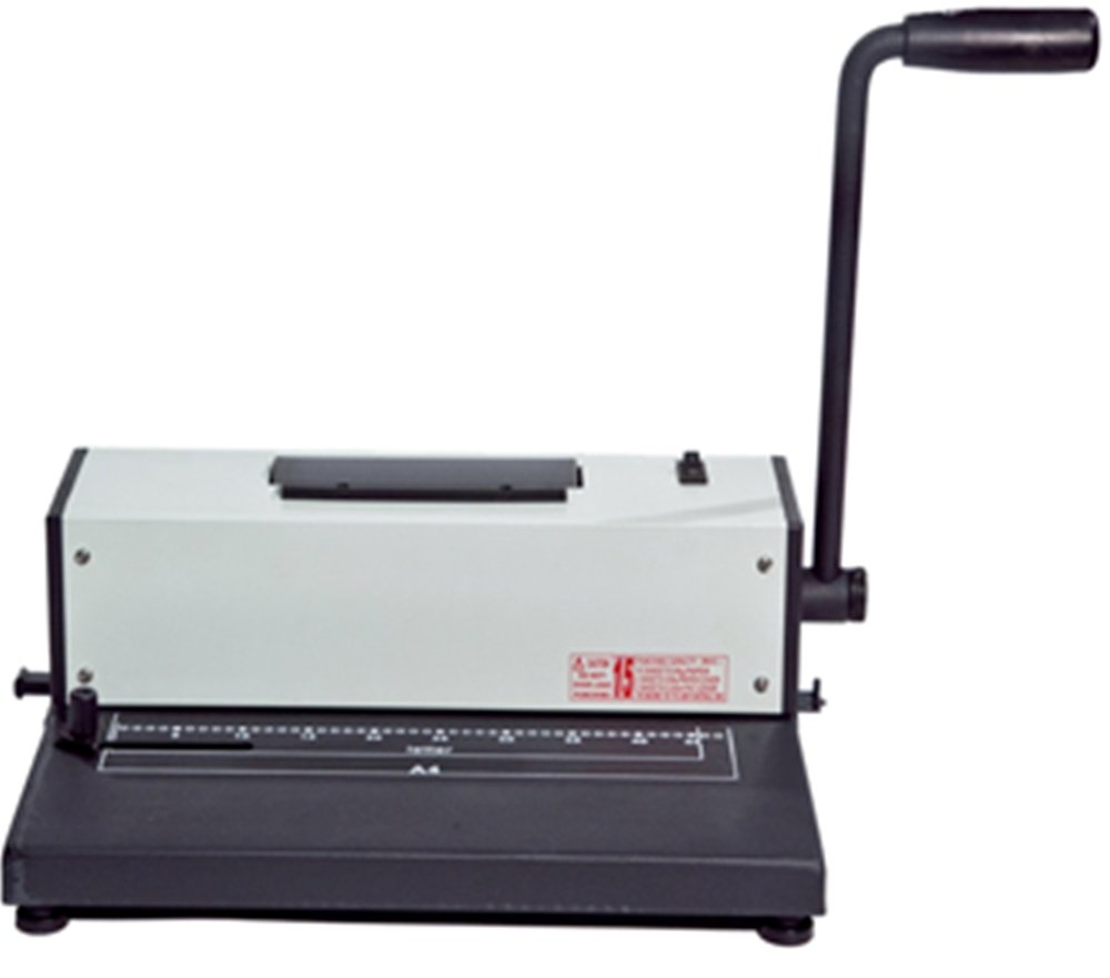 Tamerica TPC-4600 Coil Punch & Bind Machine, 4:1 Pitch, 15 Sheets of 20lb Paper up to A4 Size max. Punching Capacity, 45 mm max. Binding Capacity, 46 Hole Punch with Extension pin for Longer Sheets
