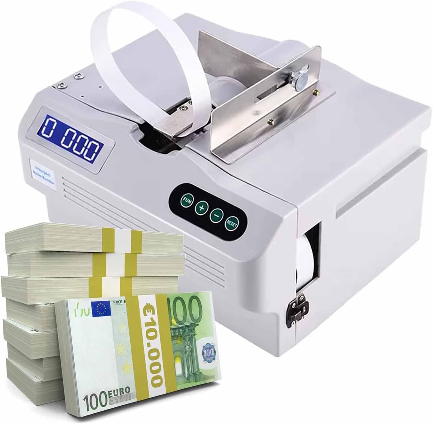 SXXZYAZJ Cash Fast Binding Machine, 45w Automaticbanknote Bundling Machine, 24 Times/Min Paper Money Currency Desktop Bundle Machine with LCD Screen, for Finance, Cashier