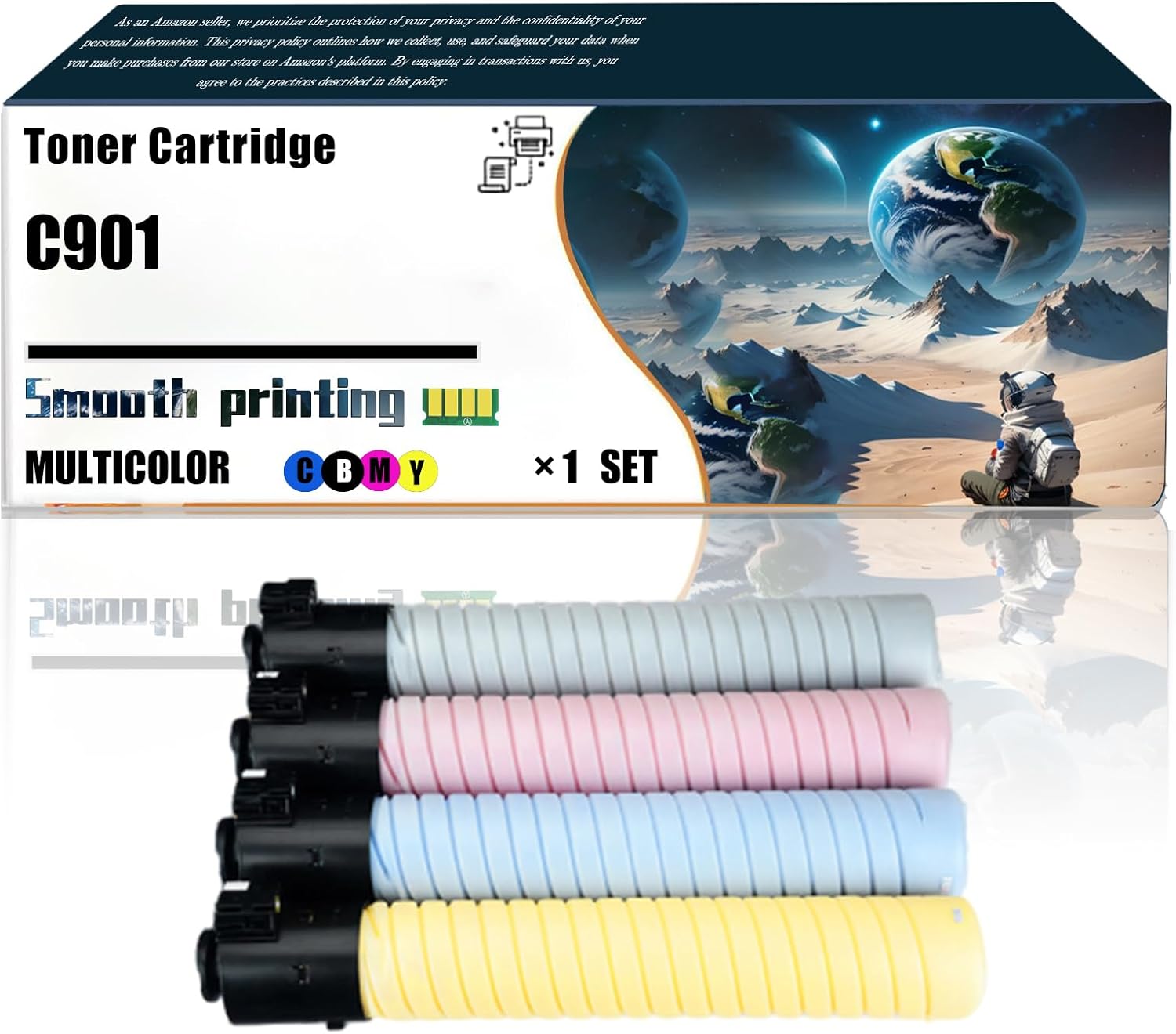 LSSF Compatible for Ricoh Pro C901S Printers, C901 828124 Type C901 Toner Cartridge, Ultra-High Print Page Count with Chip 48000 Pages (Multicolor)