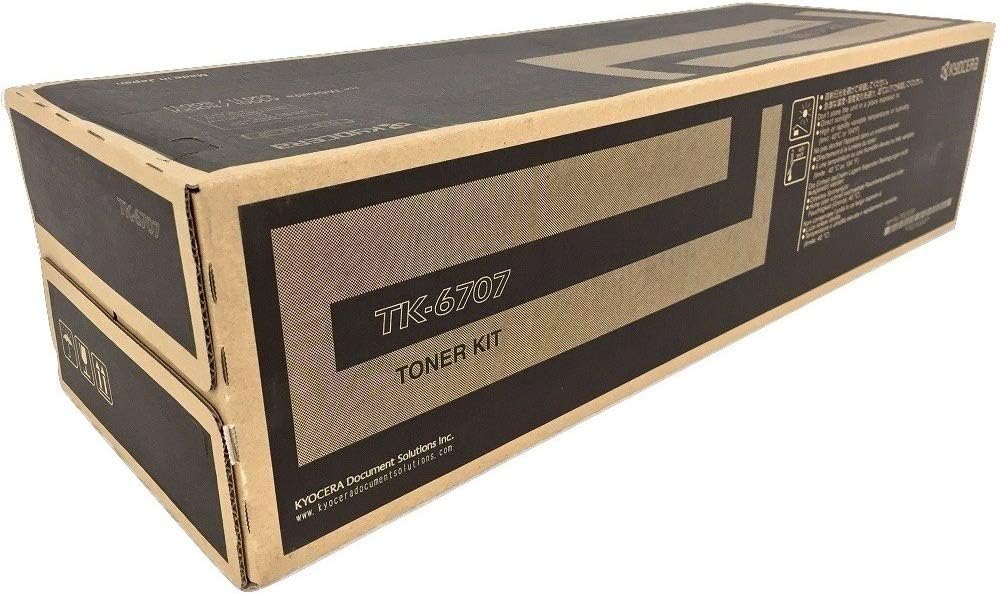 Kyocera 1T02LF0US0 Model TK-6707 Black Toner Cartridge For use with Kyocera TASKalfa 6500i, 6501i, 8000i and 8001i Monochrome Multifunctional Printers; Up to 70000 Pages Yield at 5% Average Coverage