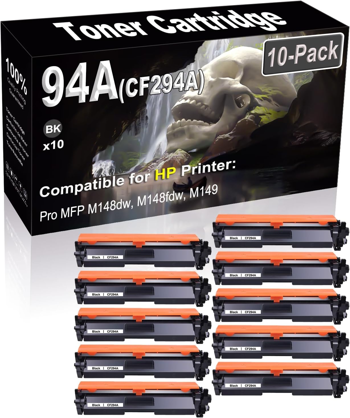 SINIYA 10-Pack (Black) Compatible Pro M118dw MFP M148dw M148fdw M149 Laser Printer Cartridge (High Capacity) Replacement for 94A CF294A Printer Cartridge